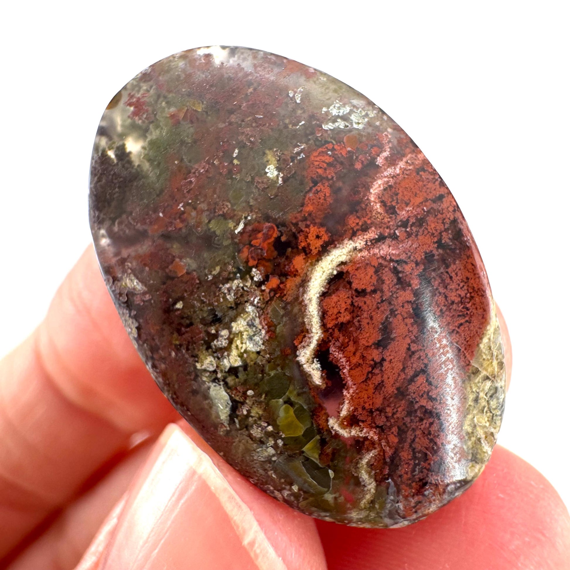 Plume Agate Cabochon | Landscape Picture Gemstone