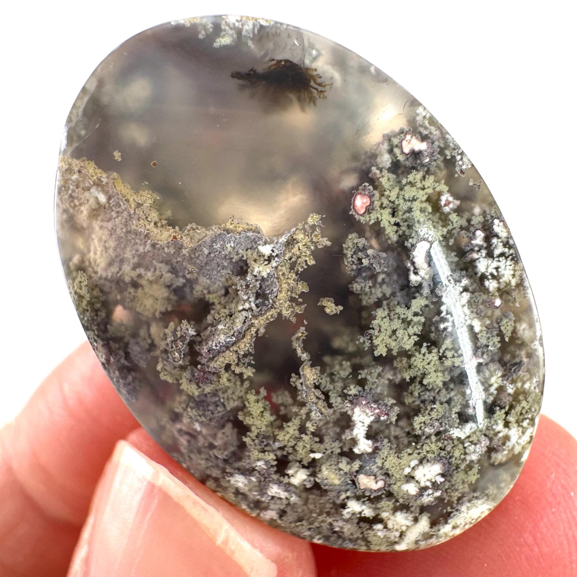 Plume Agate Cabochon | Landscape Picture Gemstone