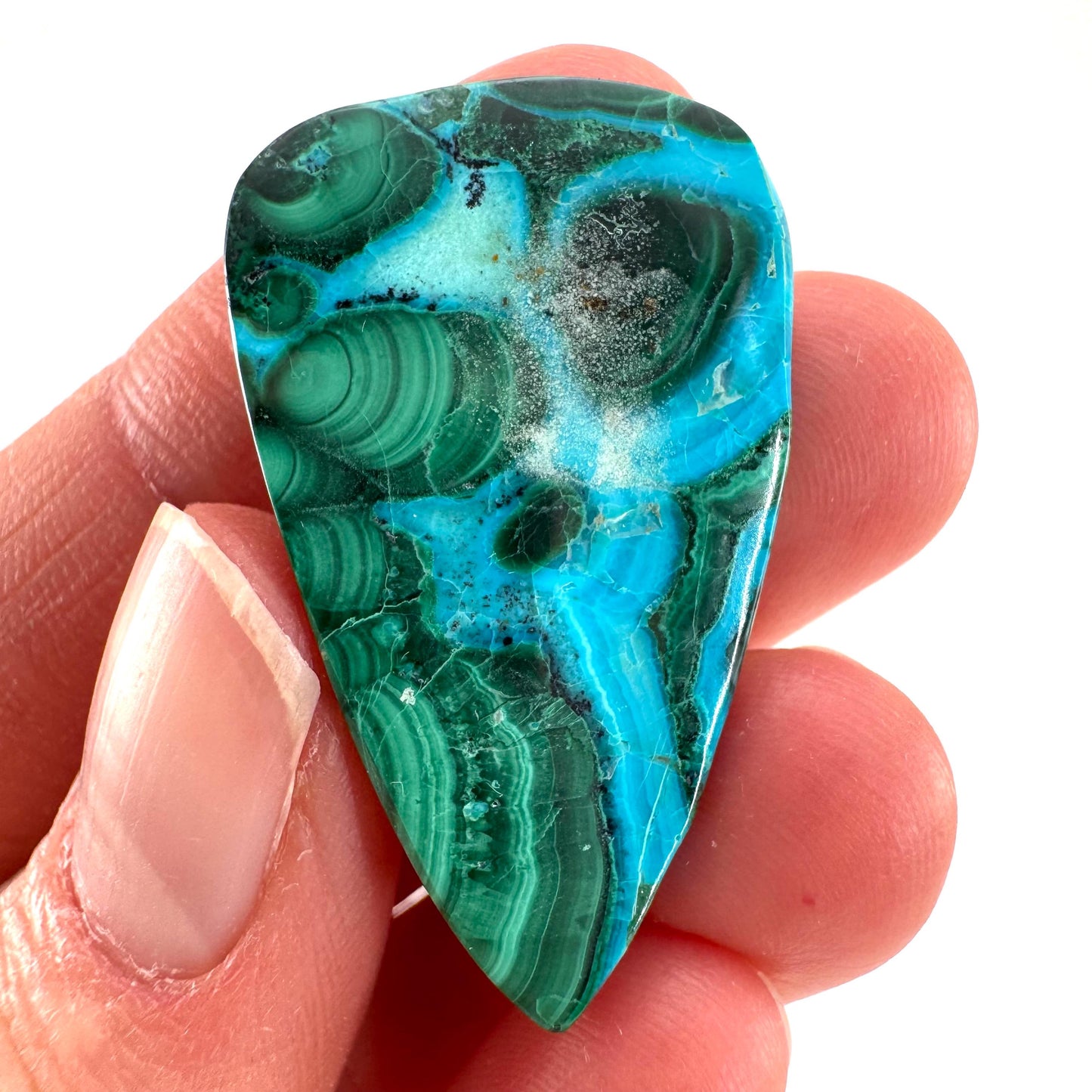 Malachite Chrysocolla Cabochon | Green and Blue Malacolla Gemstone
