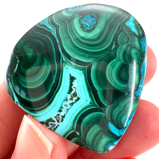 Malachite Chrysocolla Cabochon | Green and Blue Malacolla Gemstone