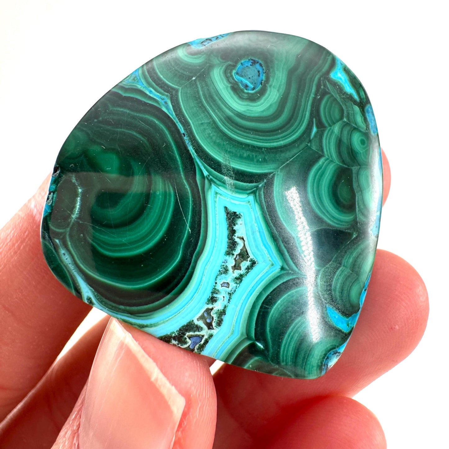 Malachite Chrysocolla Cabochon | Green and Blue Malacolla Gemstone