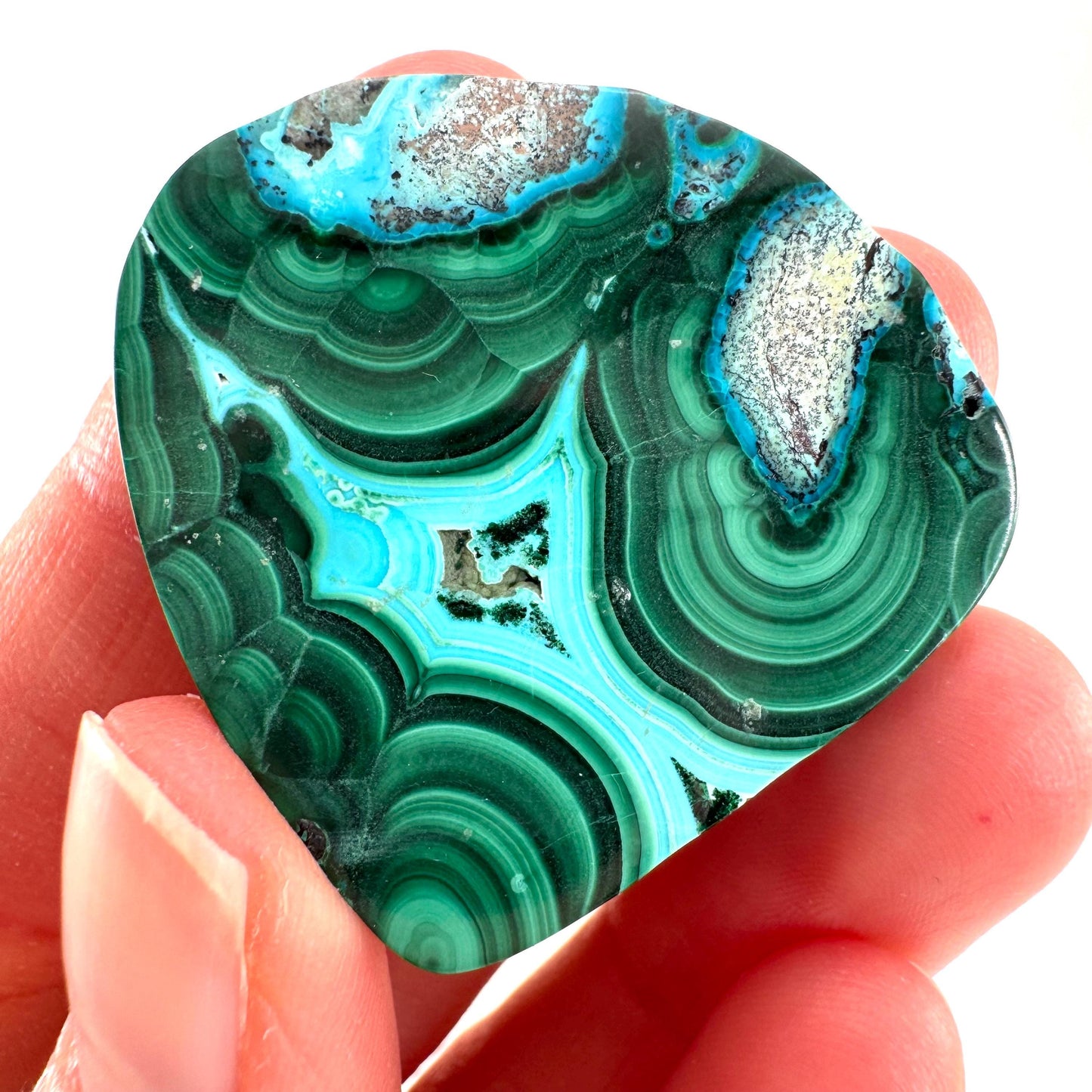 Malachite Chrysocolla Cabochon | Green and Blue Malacolla Gemstone