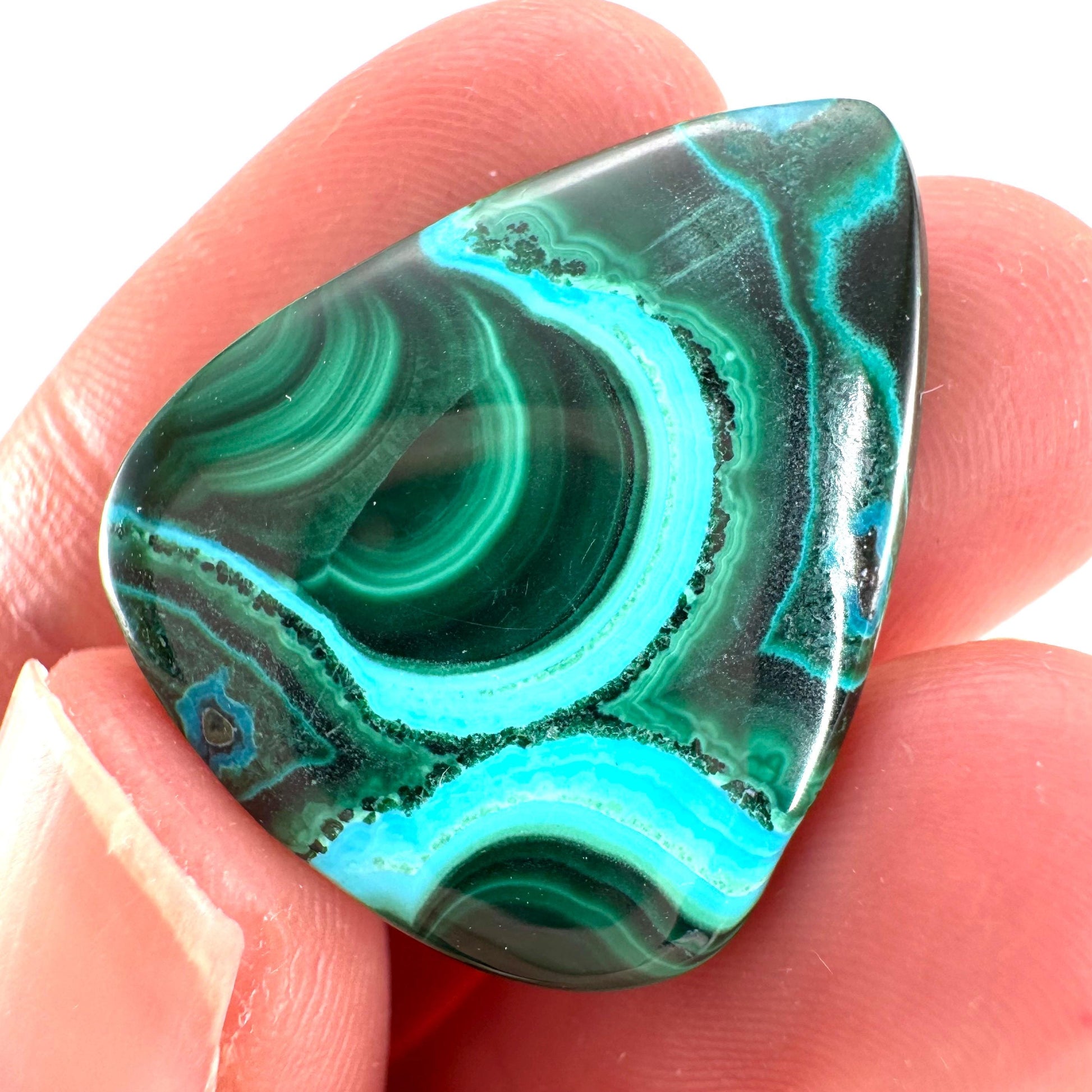 Malachite Chrysocolla Cabochon | Green and Blue Malacolla Gemstone