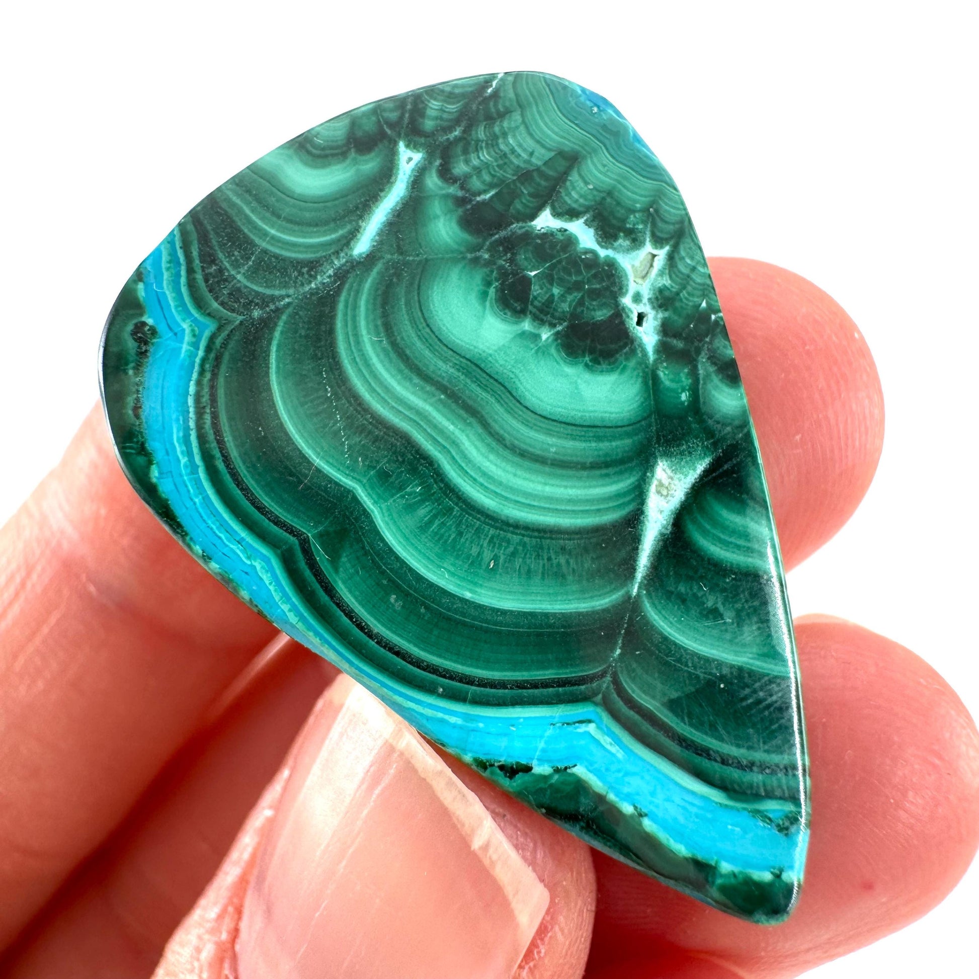 Malachite Chrysocolla Cabochon | Green and Blue Malacolla Gemstone