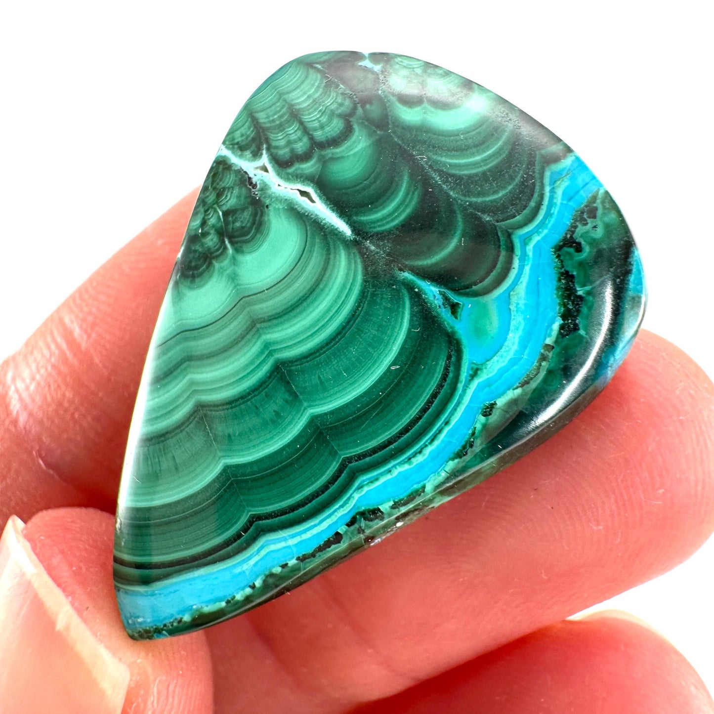 Malachite Chrysocolla Cabochon | Green and Blue Malacolla Gemstone