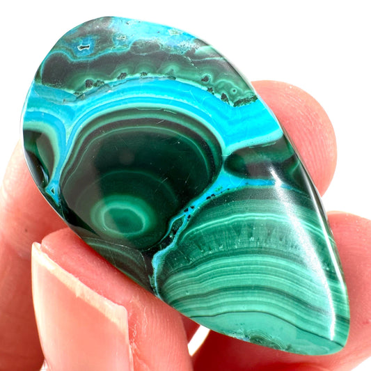 Malachite Chrysocolla Cabochon | Green and Blue Malacolla Gemstone