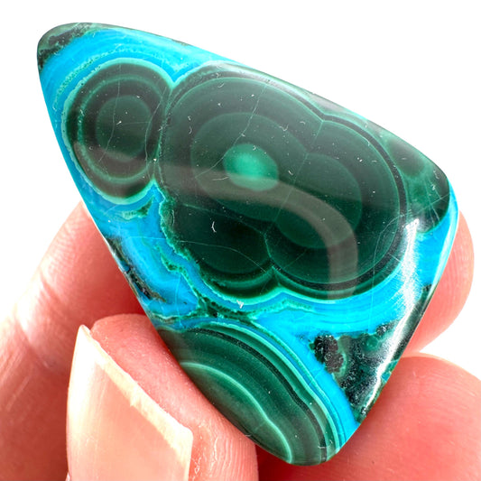Malachite Chrysocolla Cabochon | Green and Blue Malacolla Gemstone