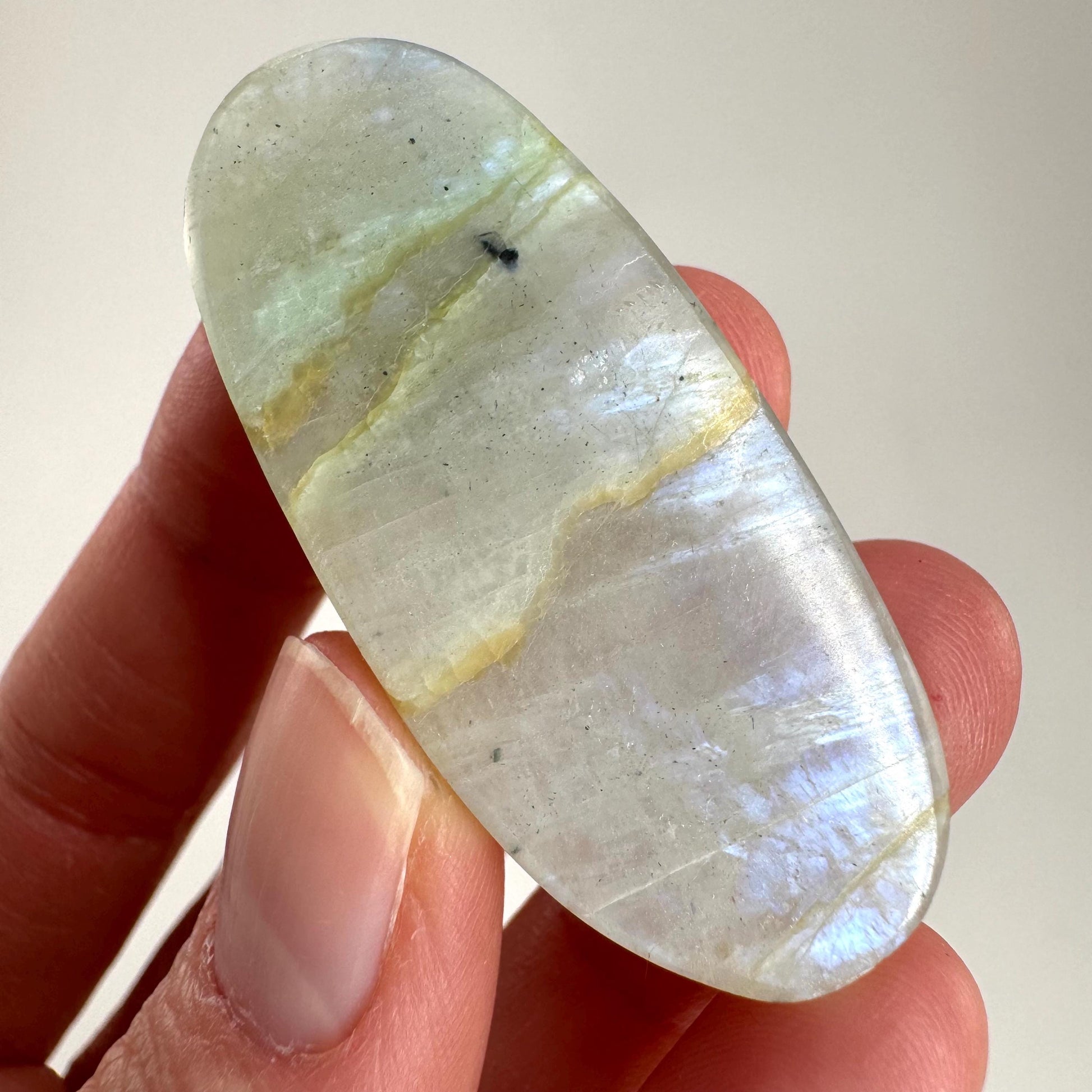 Green Garnierite Cabochon | Madagascar Moonstone Gemstone