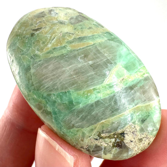 Green Garnierite Cabochon | Madagascar Moonstone Gemstone