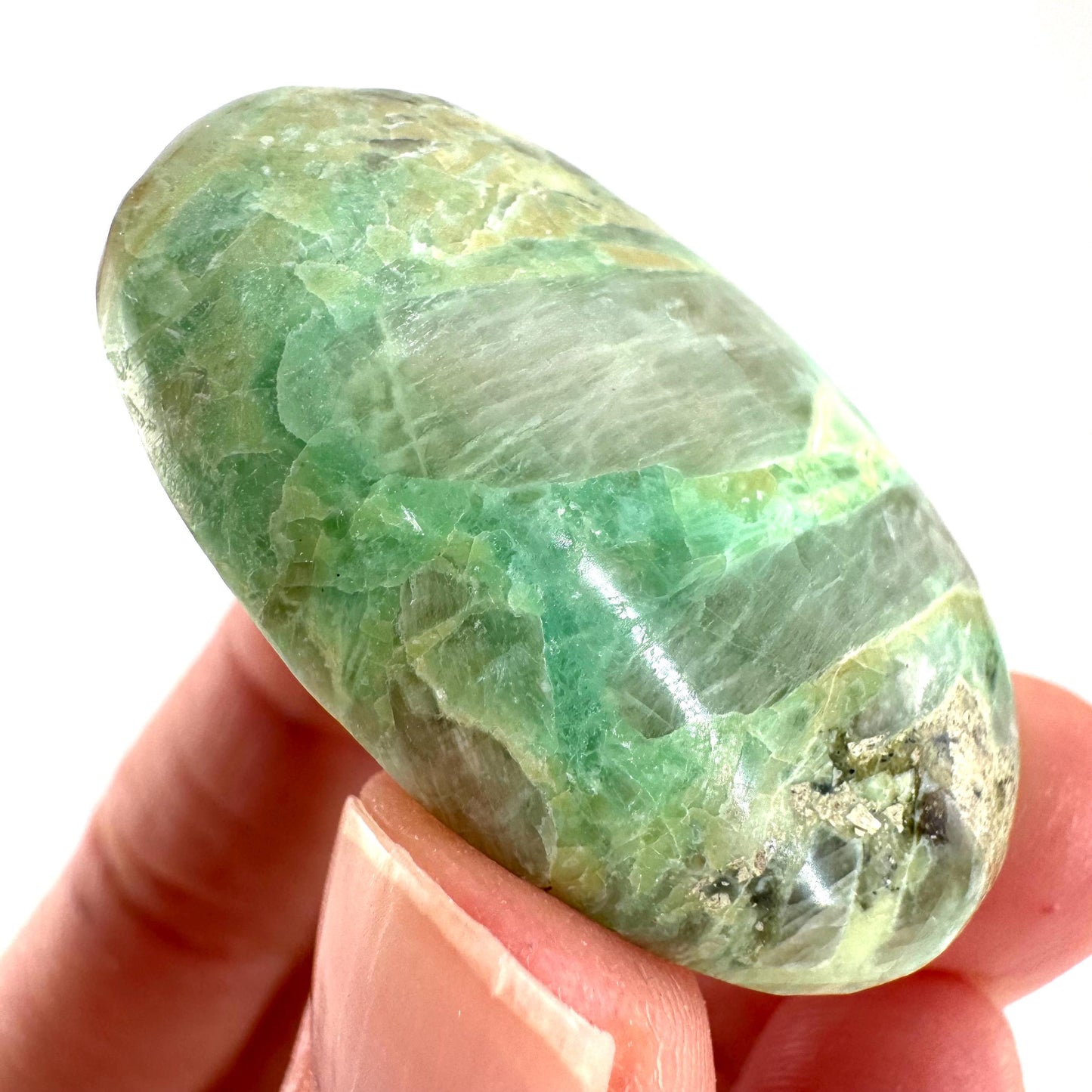Green Garnierite Cabochon | Madagascar Moonstone Gemstone