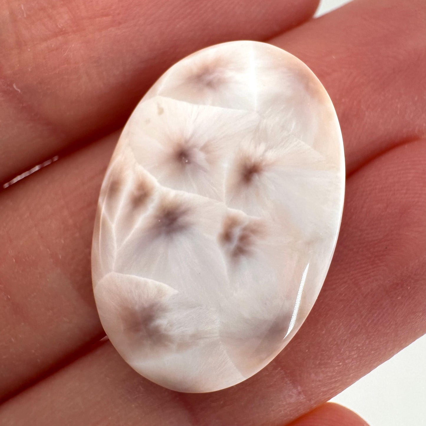 Pink Natrolite Gemstone Cabochon
