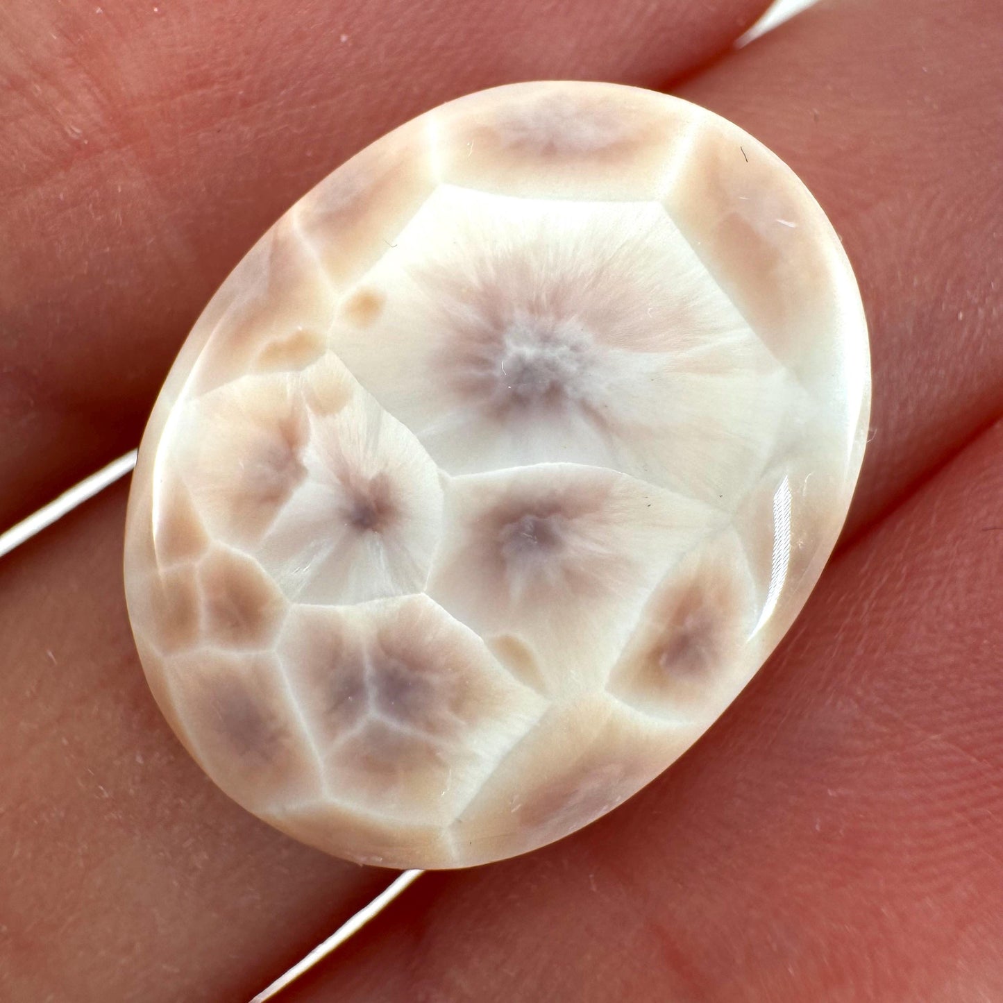 Pink Natrolite Gemstone Cabochon