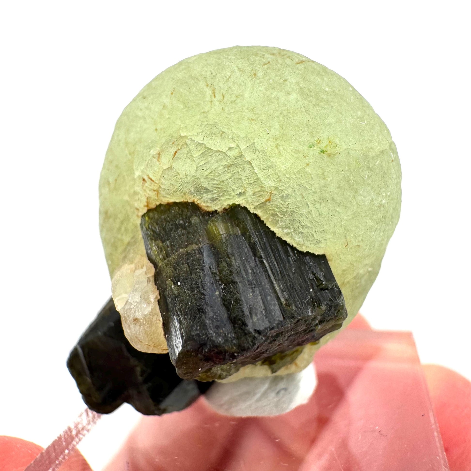 Prehnite with Epidote | Botryoidal green crystal, mineral specimen from Mali
