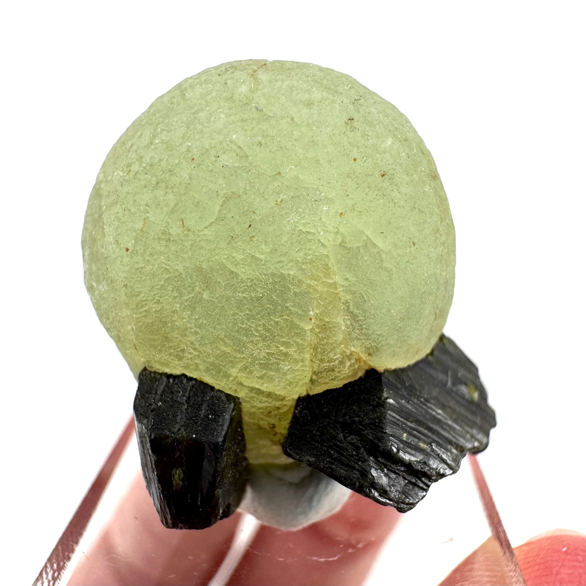 Prehnite with Epidote | Botryoidal green crystal, mineral specimen from Mali