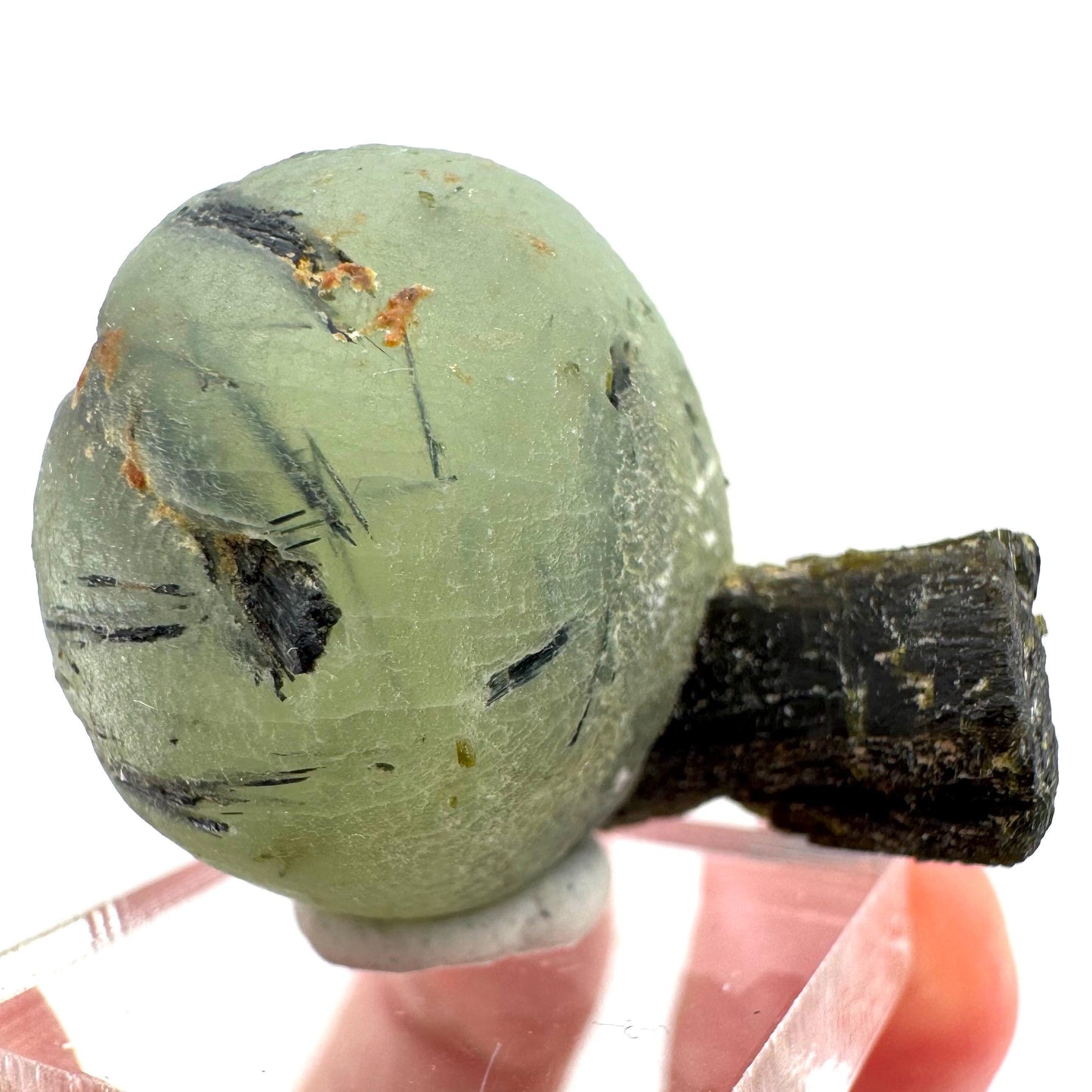 Prehnite with Epidote | Botryoidal green crystal, mineral specimen from Mali