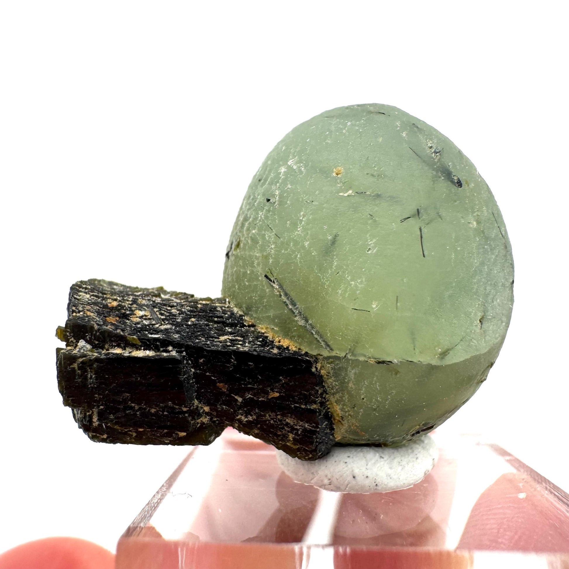 Prehnite with Epidote | Botryoidal green crystal, mineral specimen from Mali