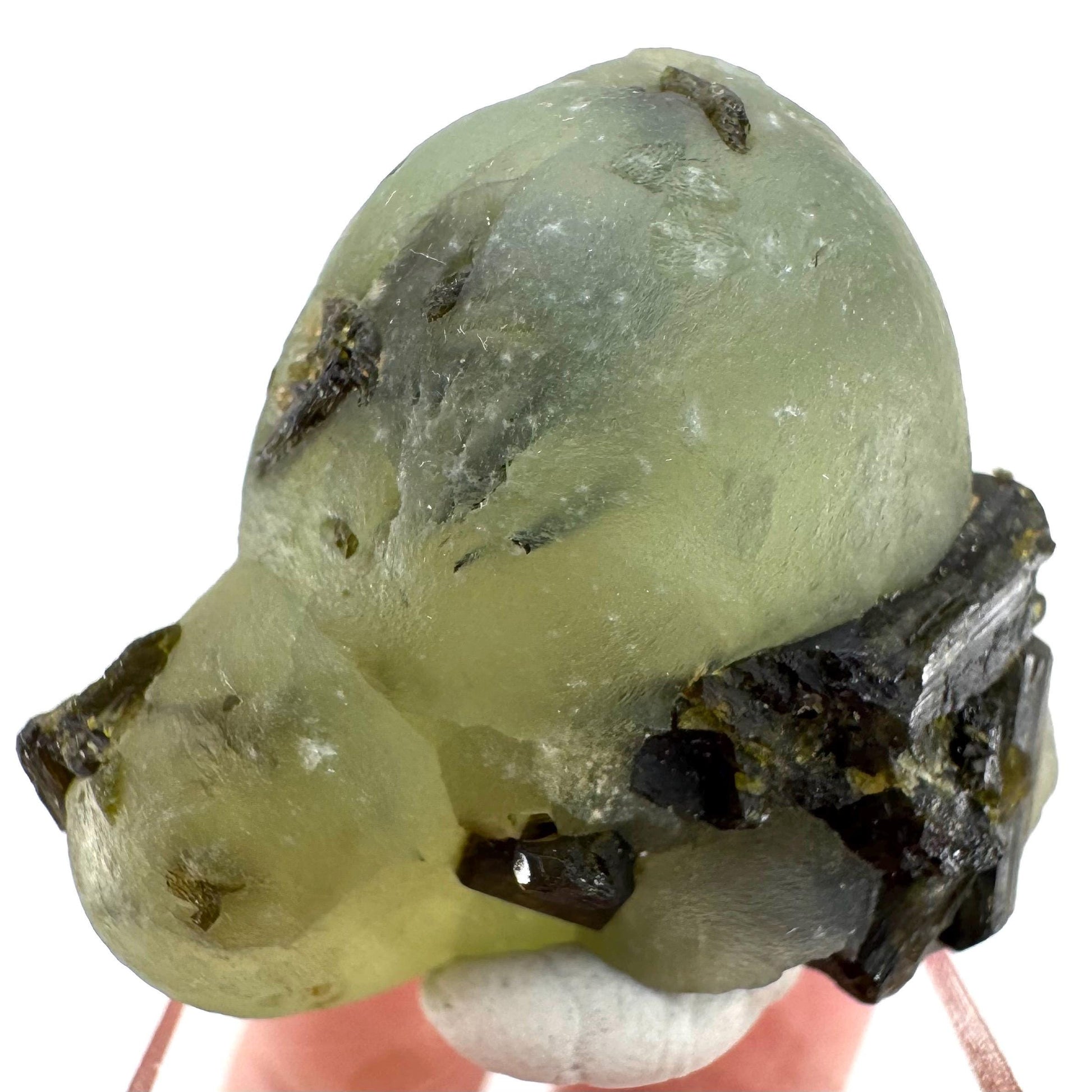 Prehnite with Epidote | Botryoidal green crystal, mineral specimen from Mali