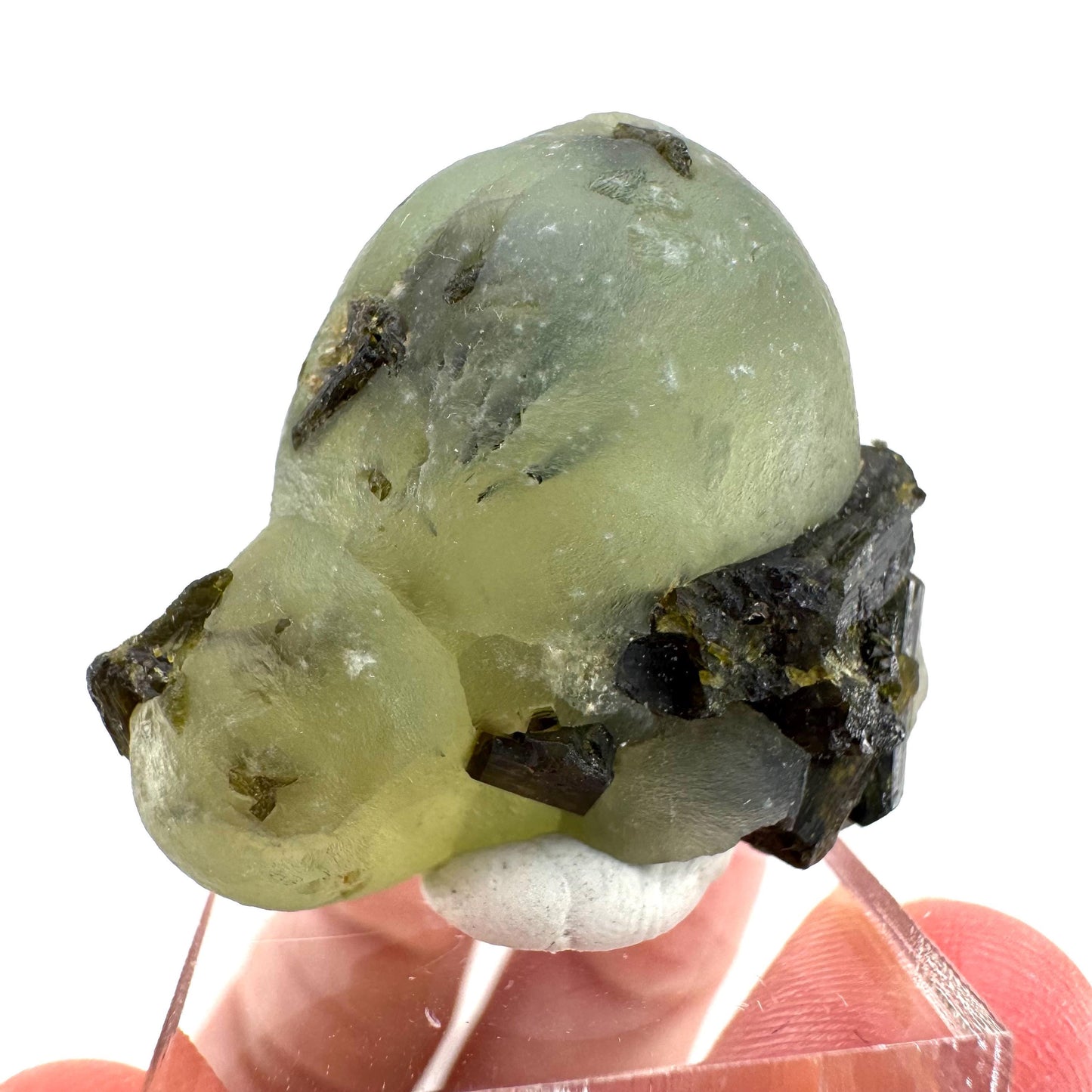 Prehnite with Epidote | Botryoidal green crystal, mineral specimen from Mali