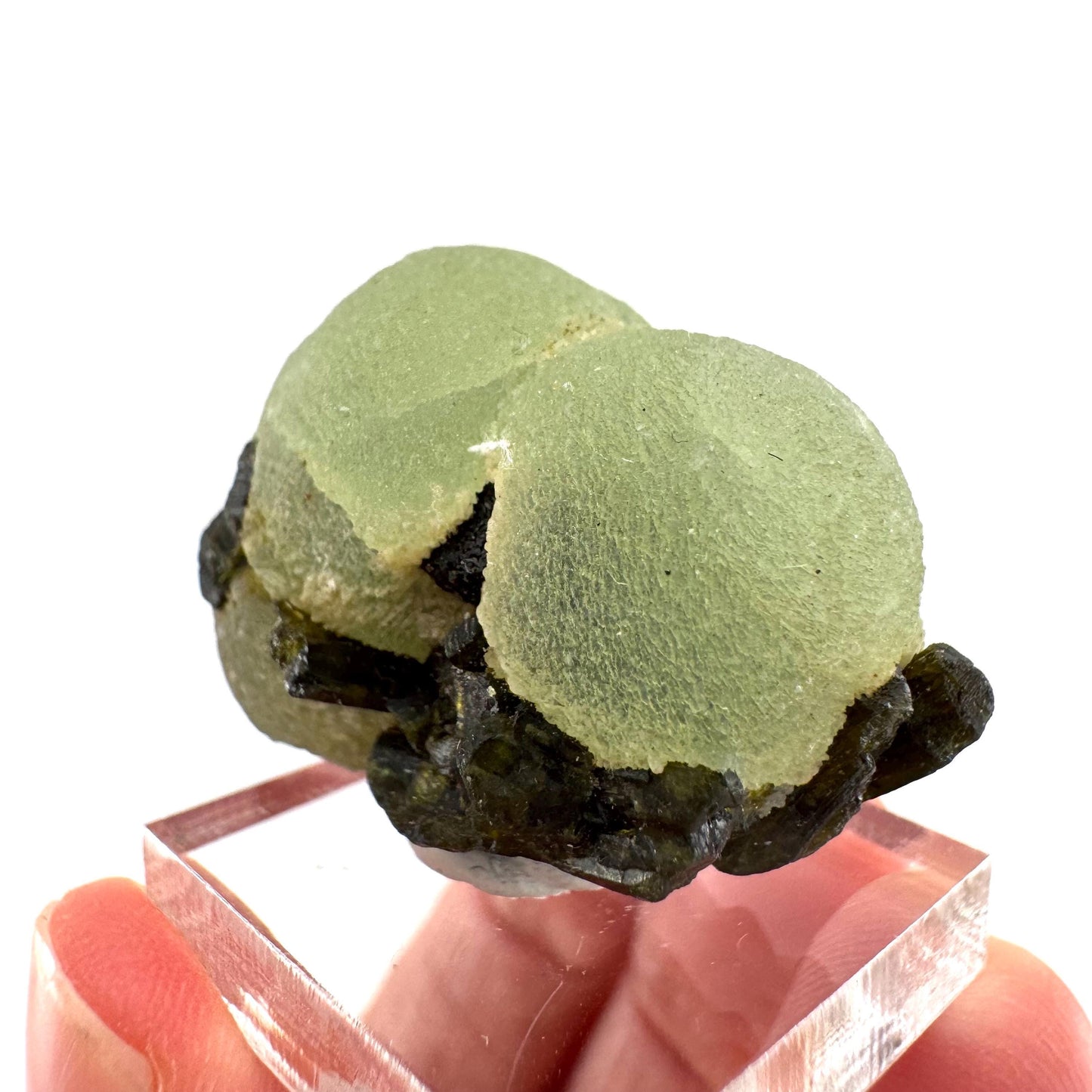 Prehnite with Epidote | Botryoidal green crystal, mineral specimen from Mali