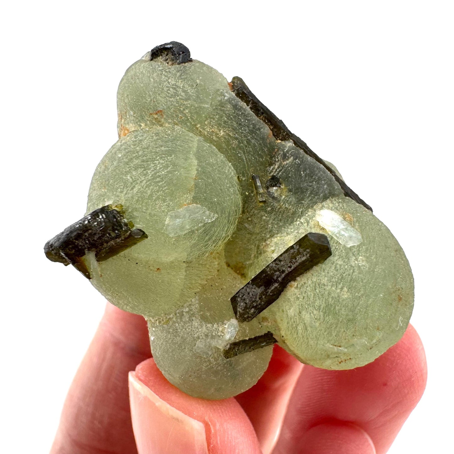 Prehnite with Epidote | Botryoidal green crystal, mineral specimen from Mali