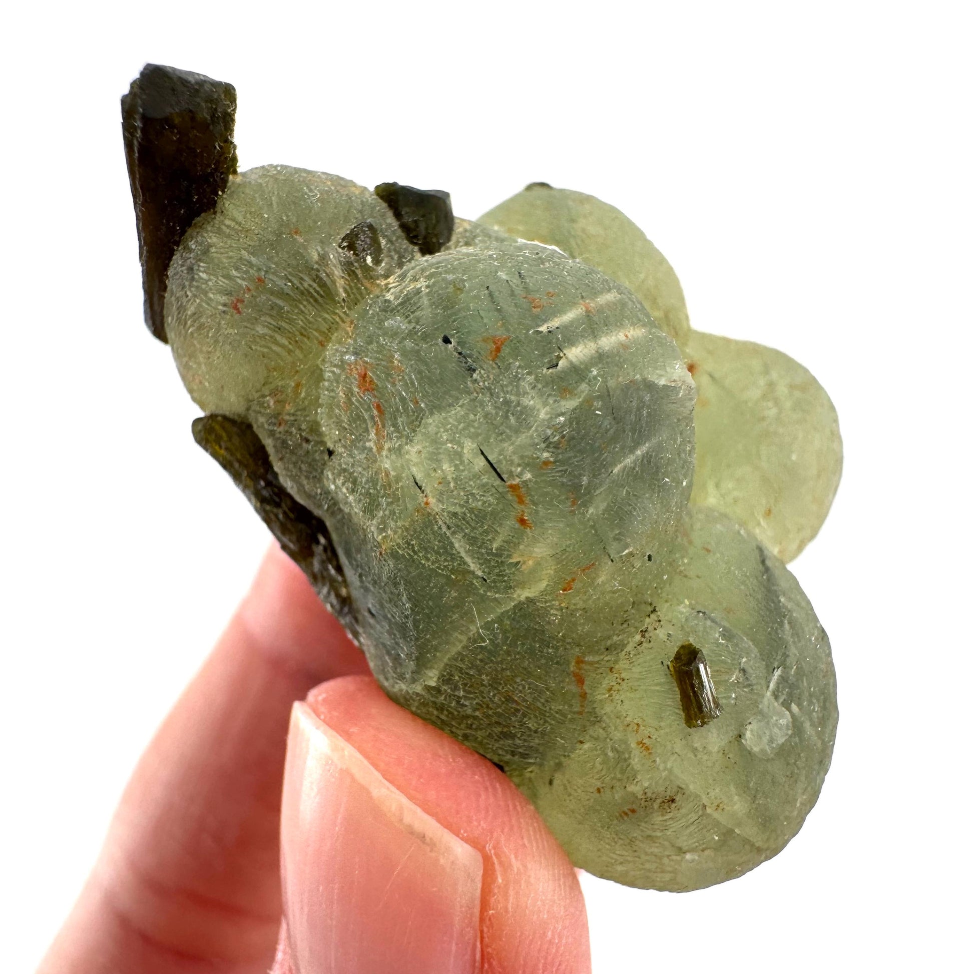 Prehnite with Epidote | Botryoidal green crystal, mineral specimen from Mali