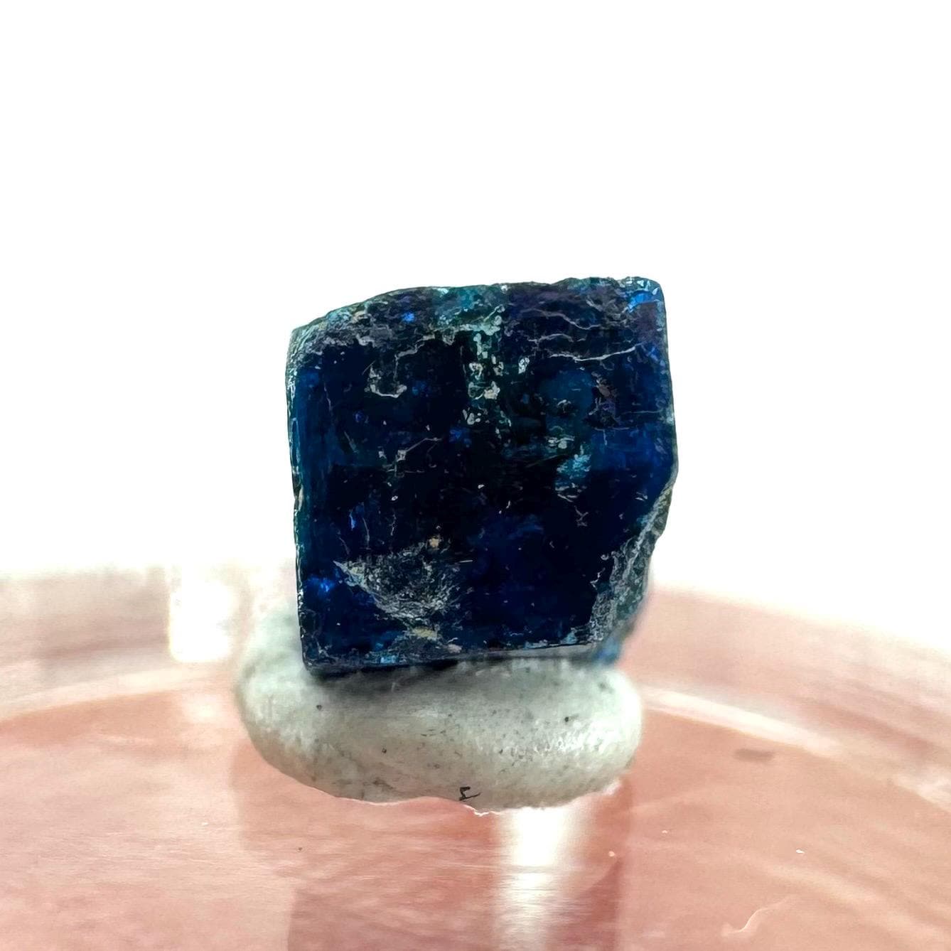 Boleite | blue cube crystal, tiny rare mineral specimen from Mexico