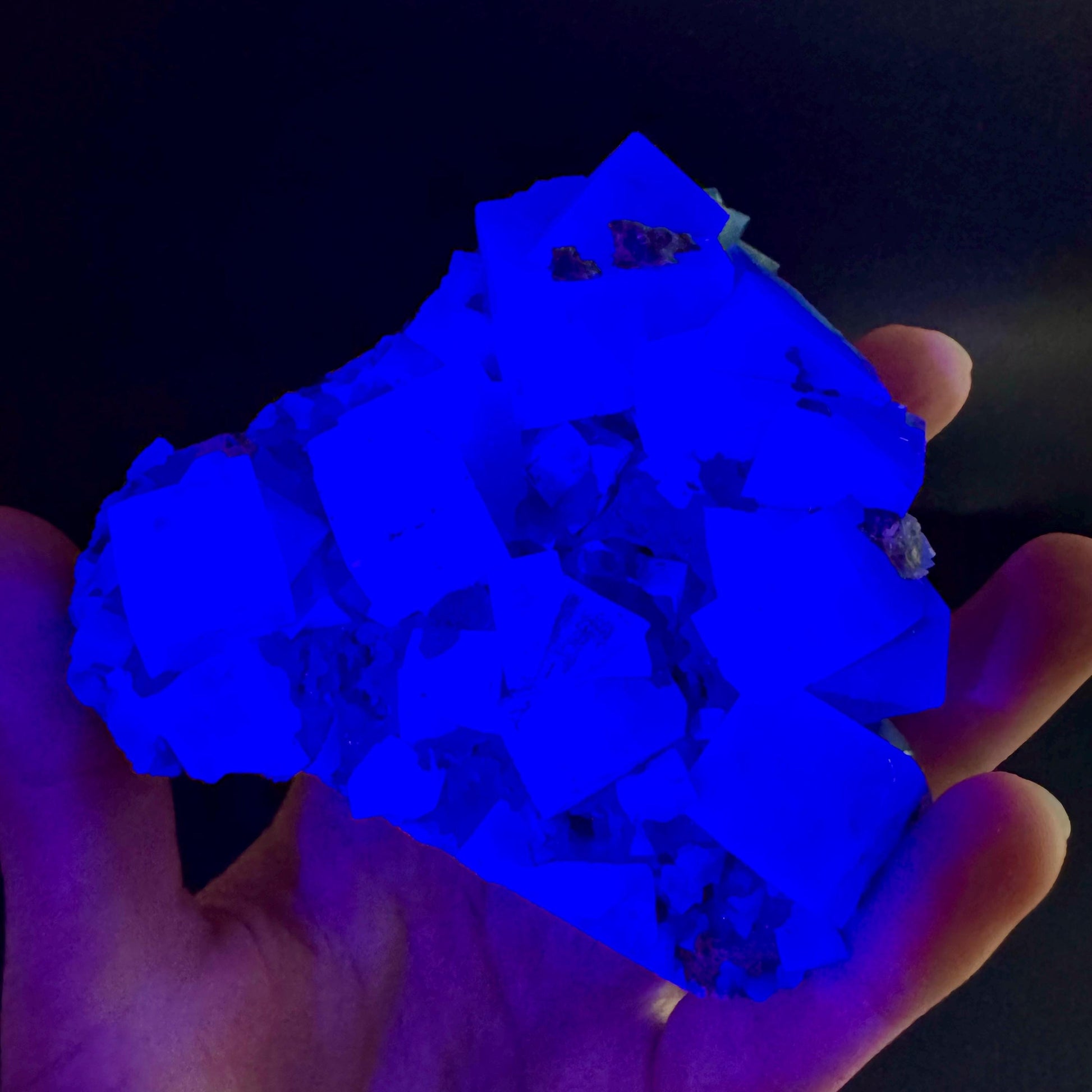 Rogerley Fluorite | green color shifting fluorite crystal cluster, UV reactive mineral specimen