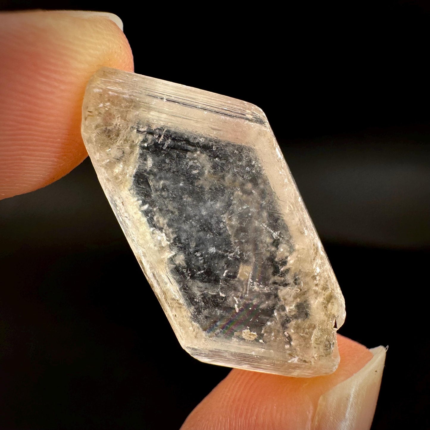 Hourglass Selenite | Phosphorescent UV Reactive Gypsum Crystal from Canada