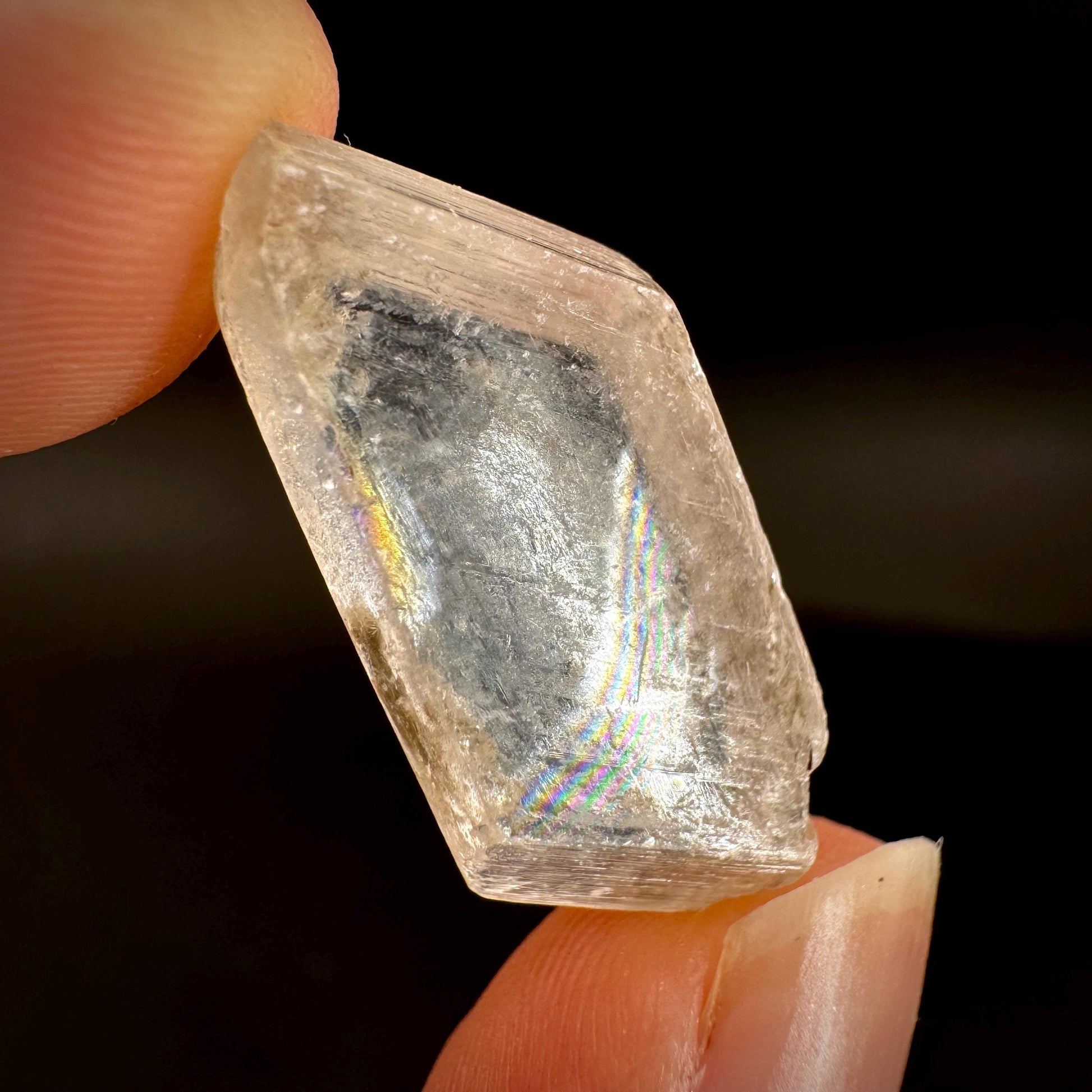 Hourglass Selenite | Phosphorescent UV Reactive Gypsum Crystal from Canada