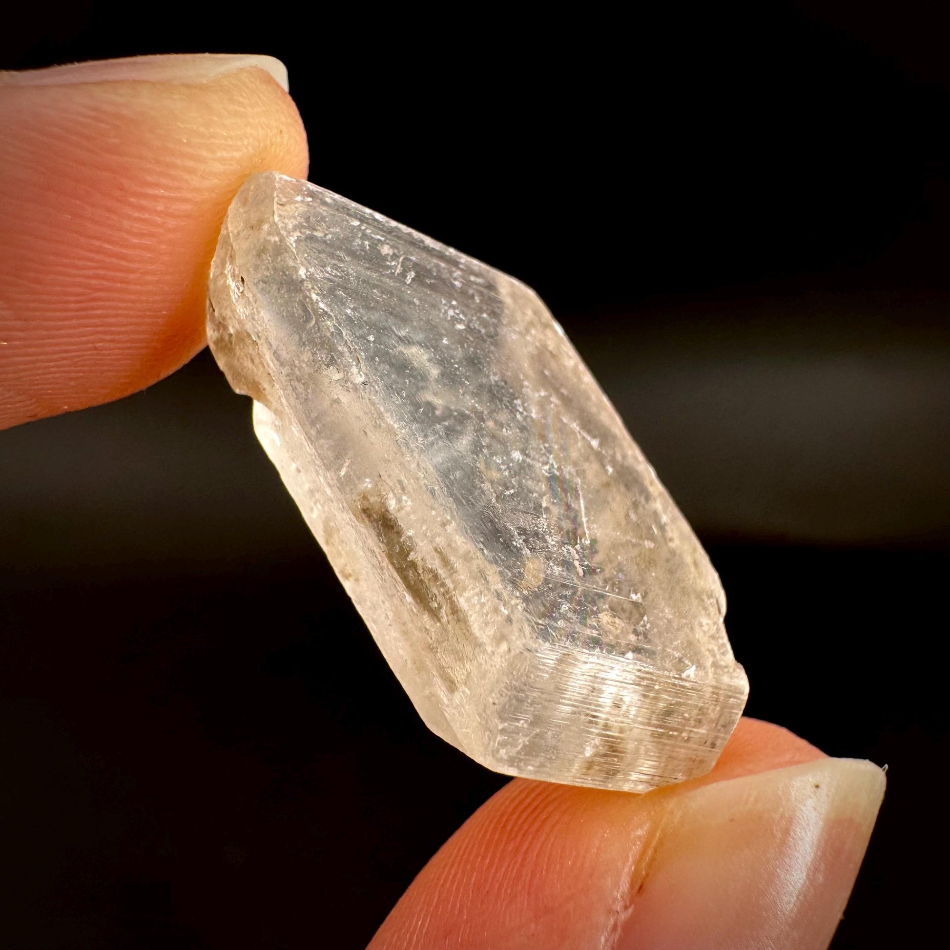 Hourglass Selenite | Phosphorescent UV Reactive Gypsum Crystal from Canada