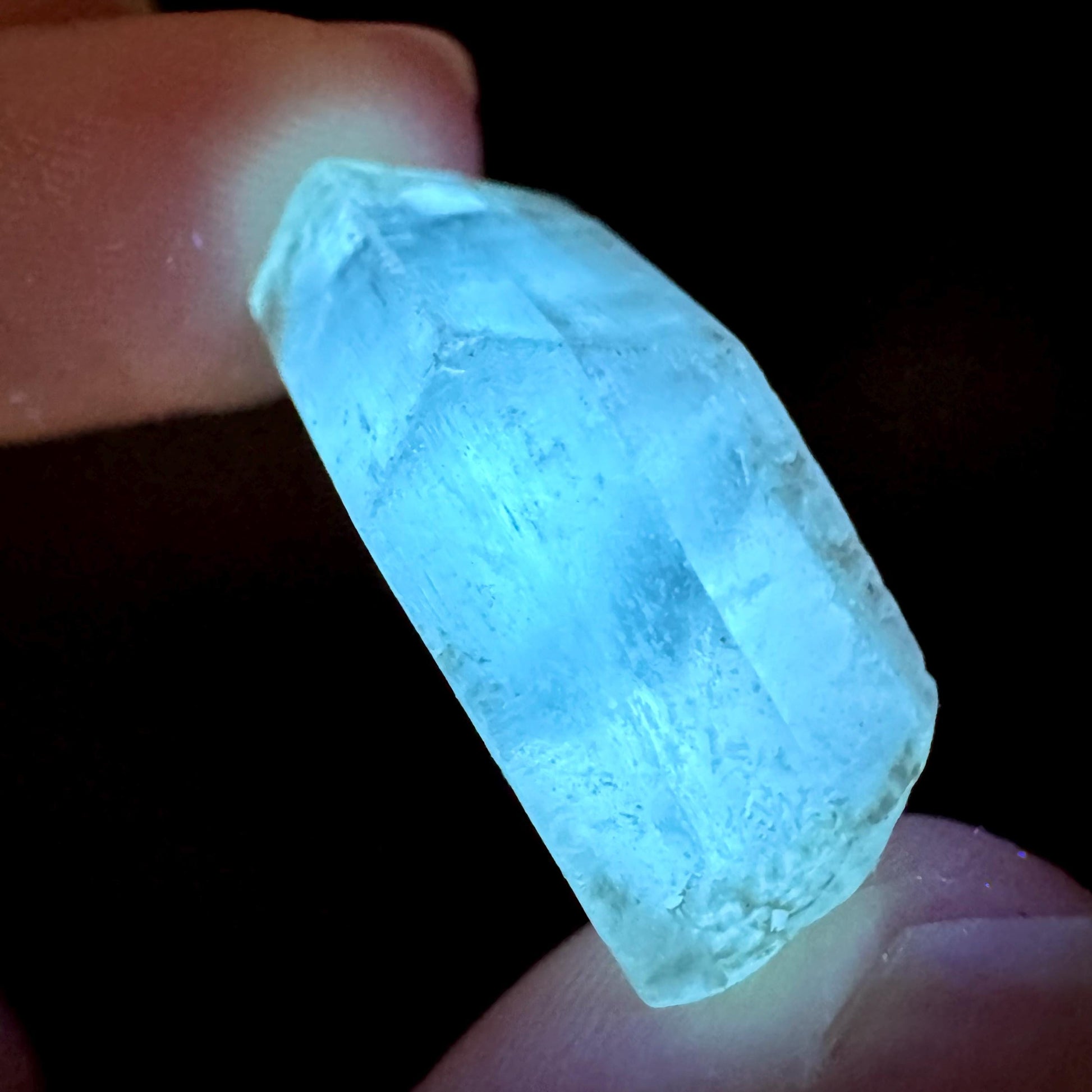 Hourglass Selenite | Phosphorescent UV Reactive Gypsum Crystal from Canada