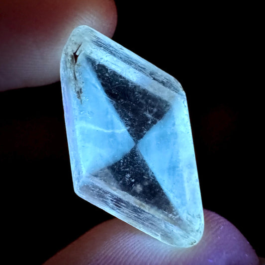 Hourglass Selenite | Phosphorescent UV Reactive Gypsum Crystal from Canada