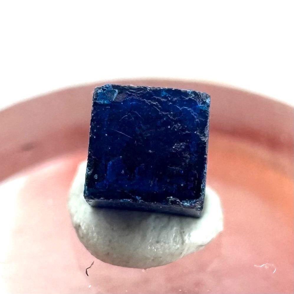 Boleite | blue cube crystal, tiny rare mineral specimen from Mexico