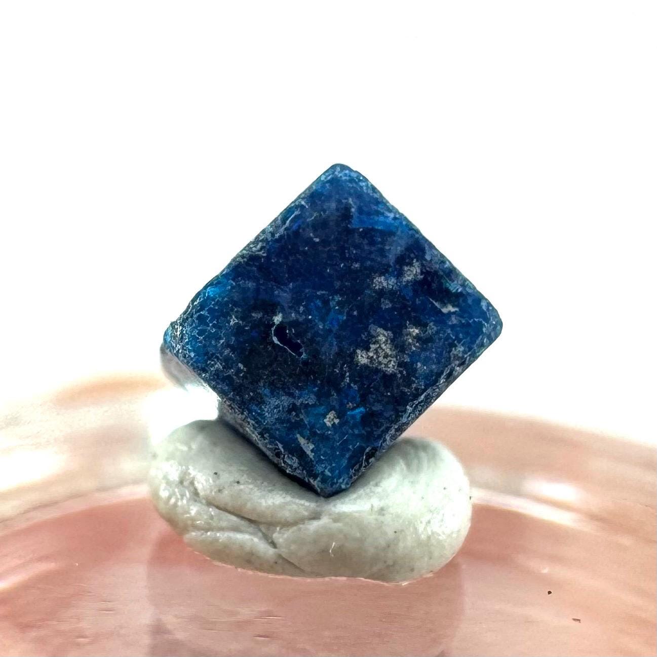 Boleite | blue cube crystal, tiny rare mineral specimen from Mexico