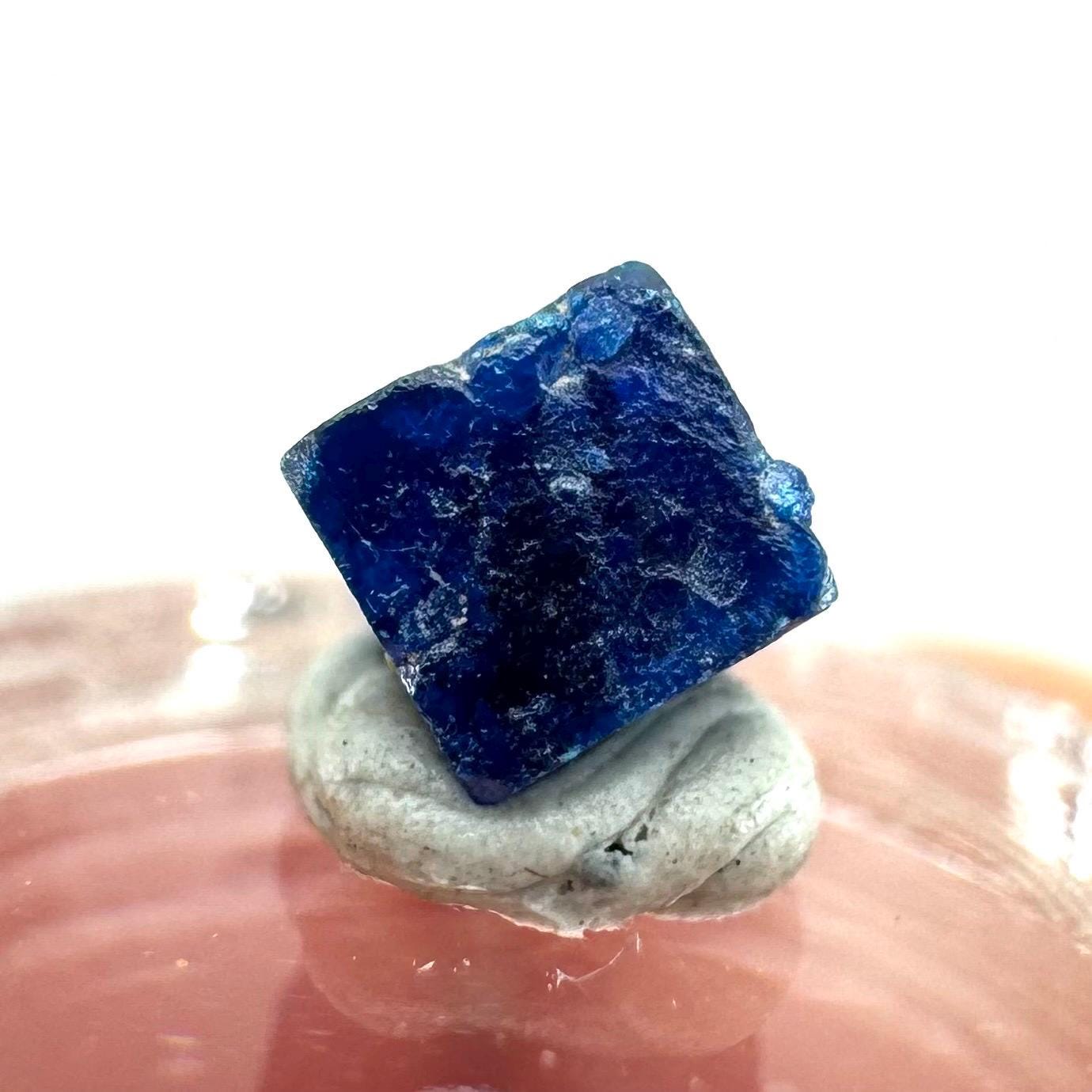 Boleite | blue cube crystal, tiny rare mineral specimen from Mexico