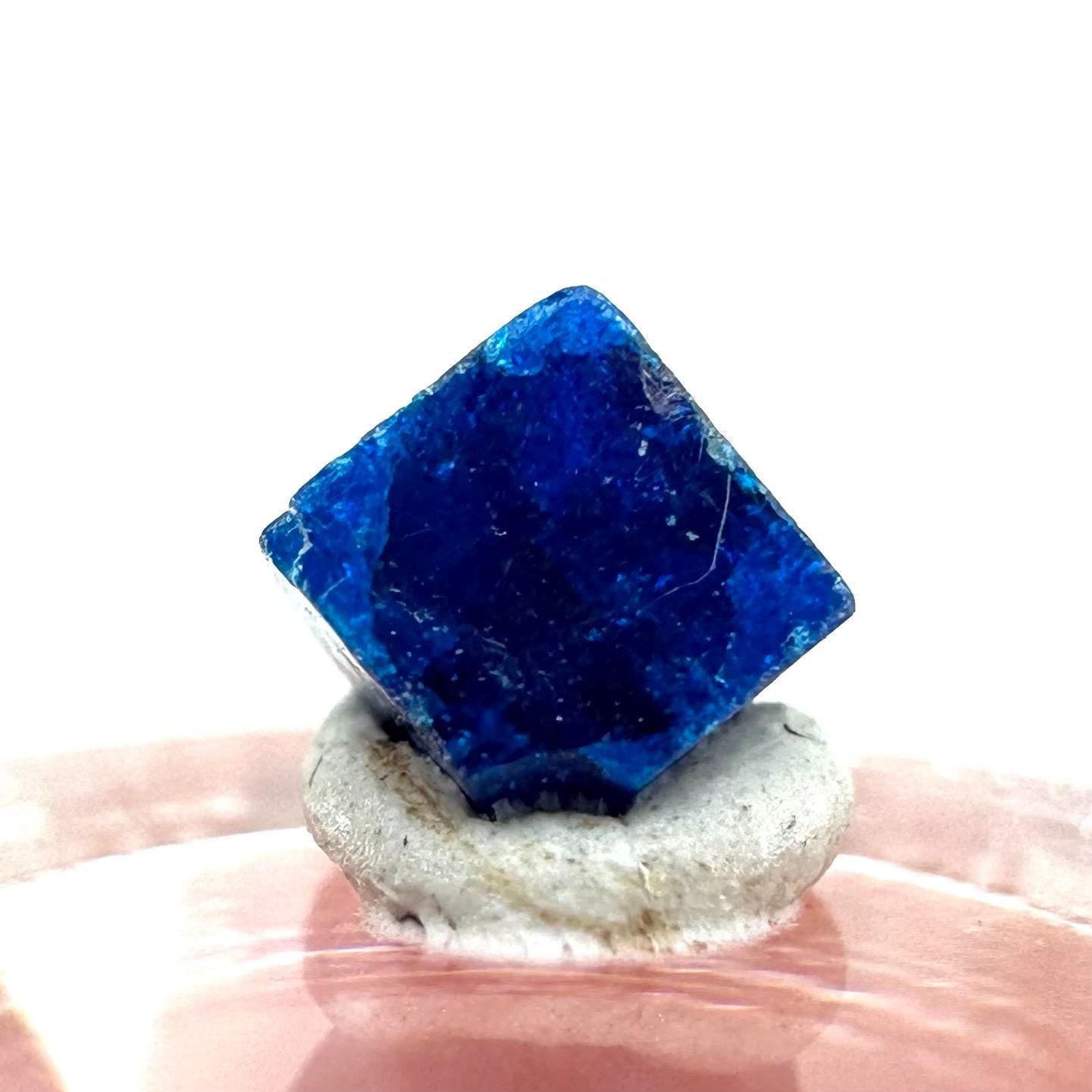 Boleite | blue cube crystal, tiny rare mineral specimen from Mexico