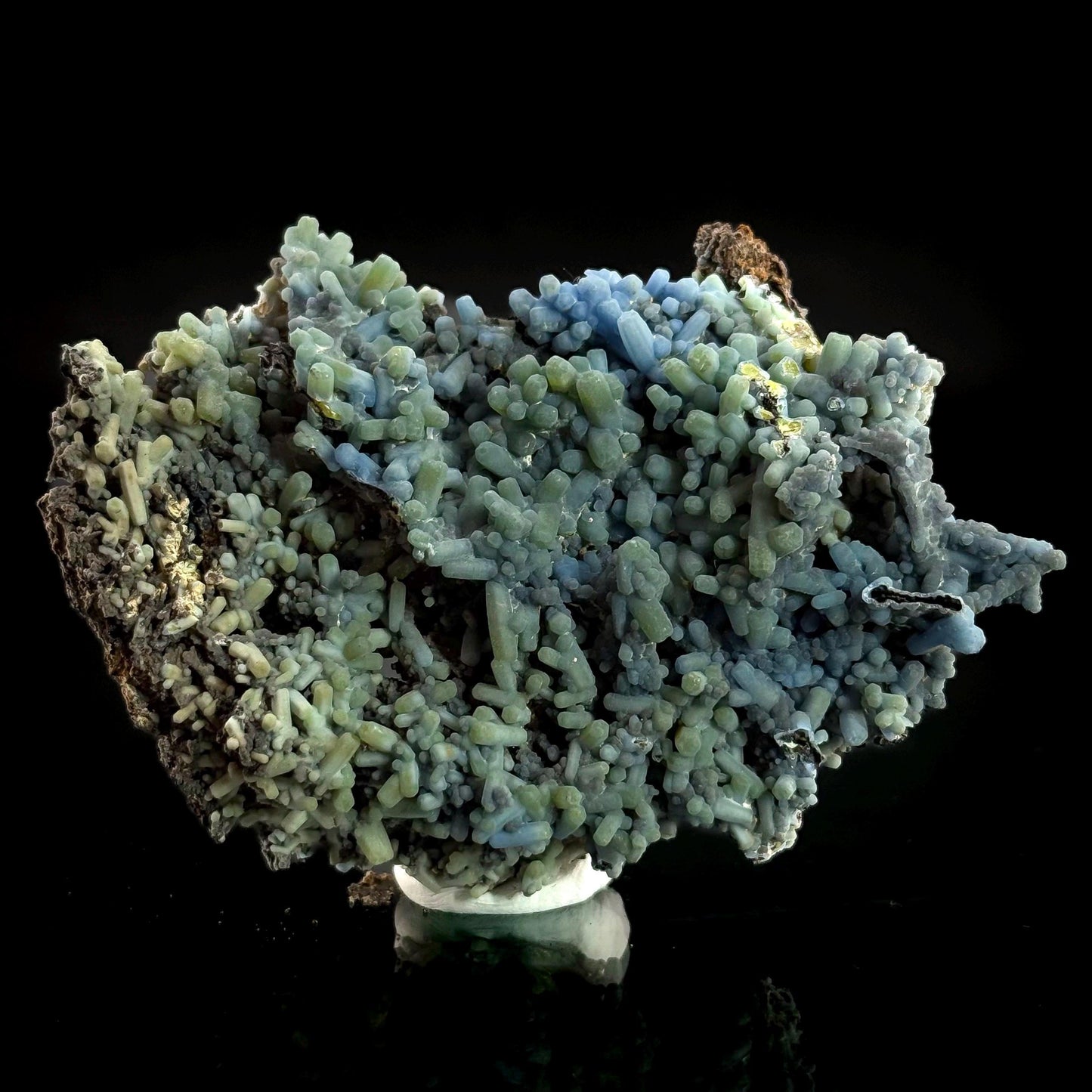 Plumbogummite | blue pyromorphite pseudomorph crystal, rare mineral specimen