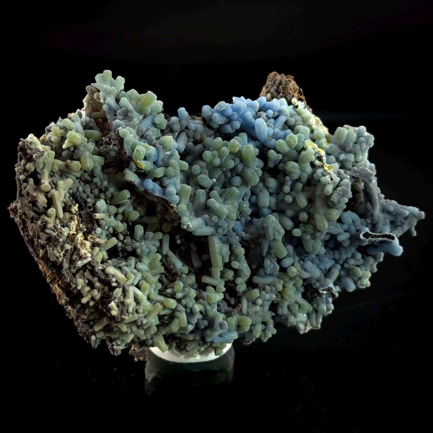 Plumbogummite | blue pyromorphite pseudomorph crystal, rare mineral specimen