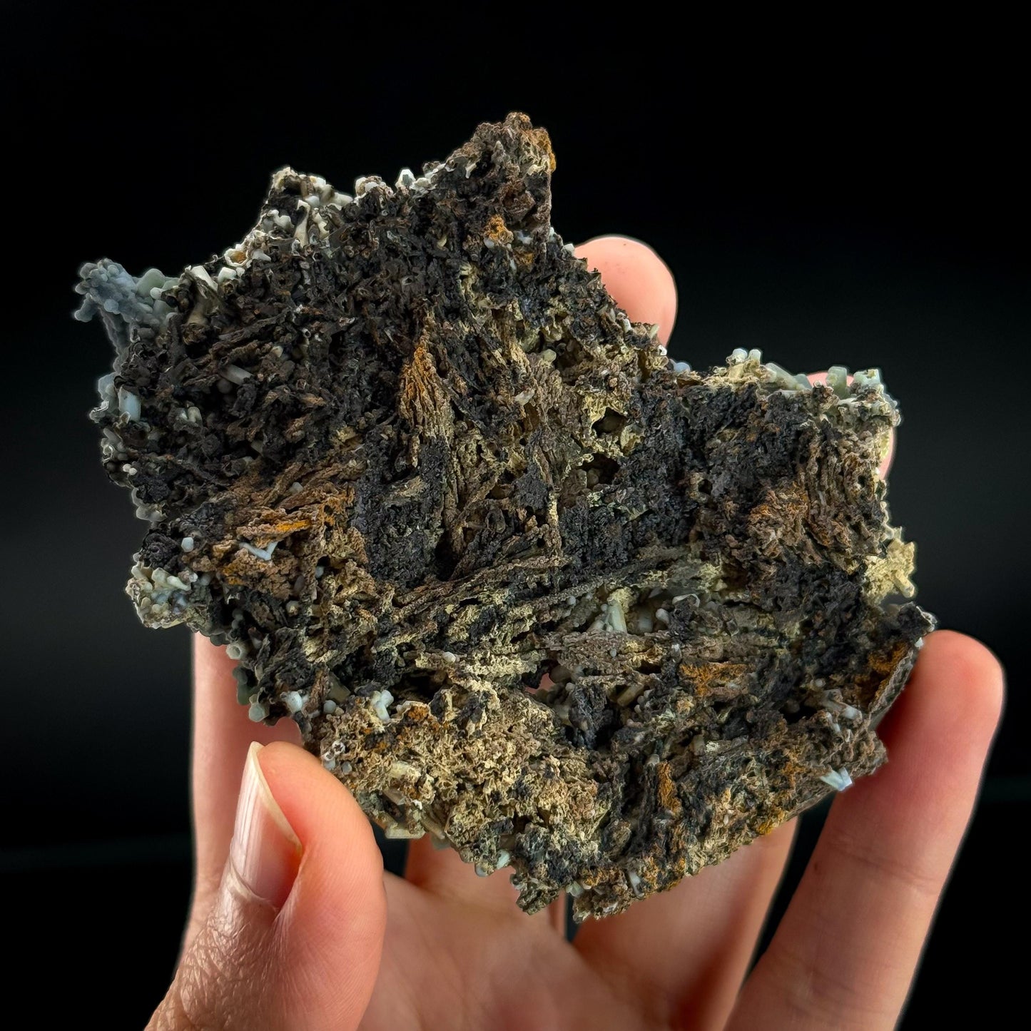 Plumbogummite | blue pyromorphite pseudomorph crystal, rare mineral specimen