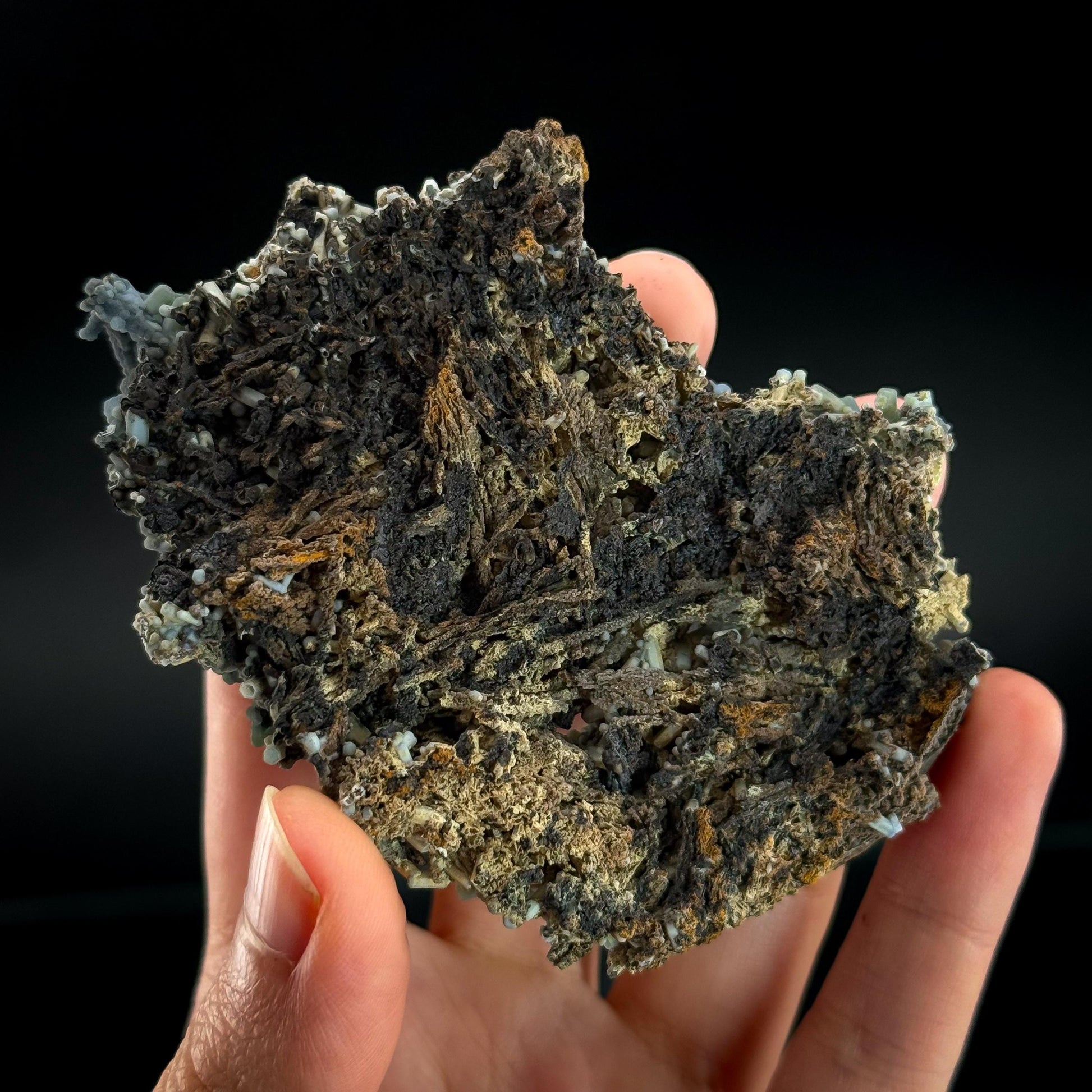 Plumbogummite | blue pyromorphite pseudomorph crystal, rare mineral specimen