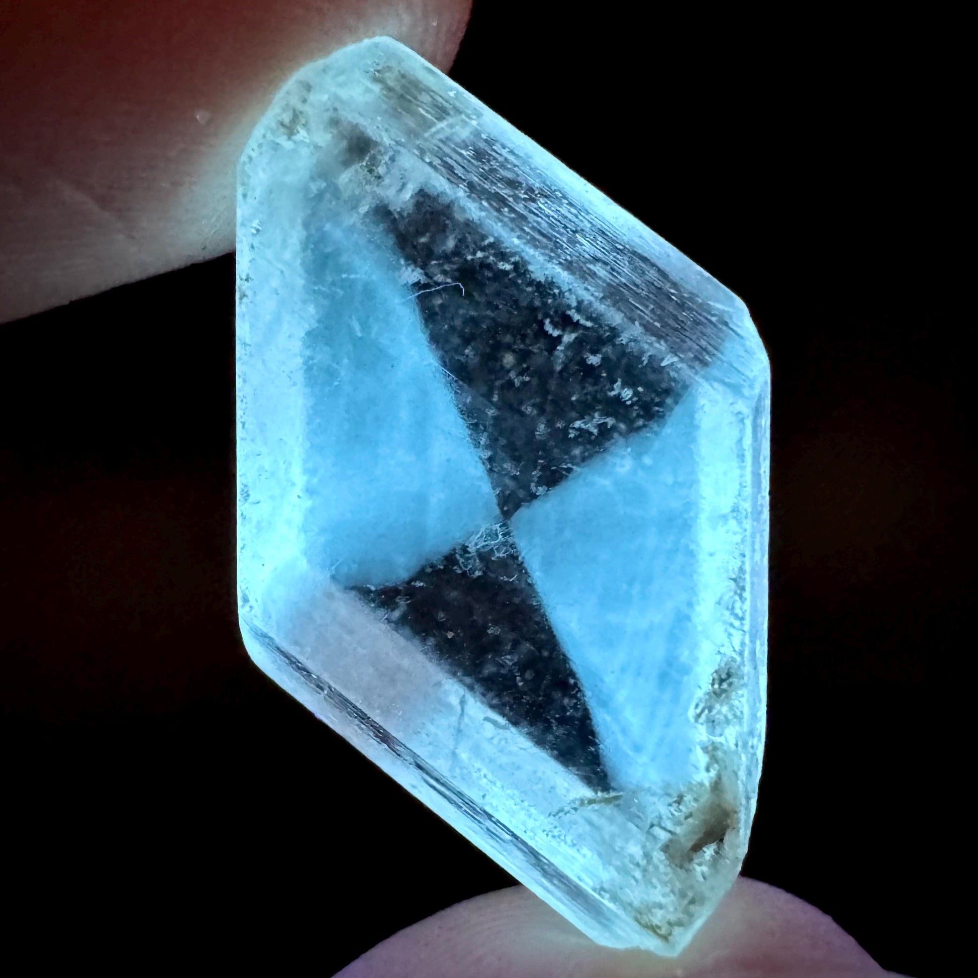 Hourglass Selenite | Phosphorescent UV Reactive Gypsum Crystal from Canada