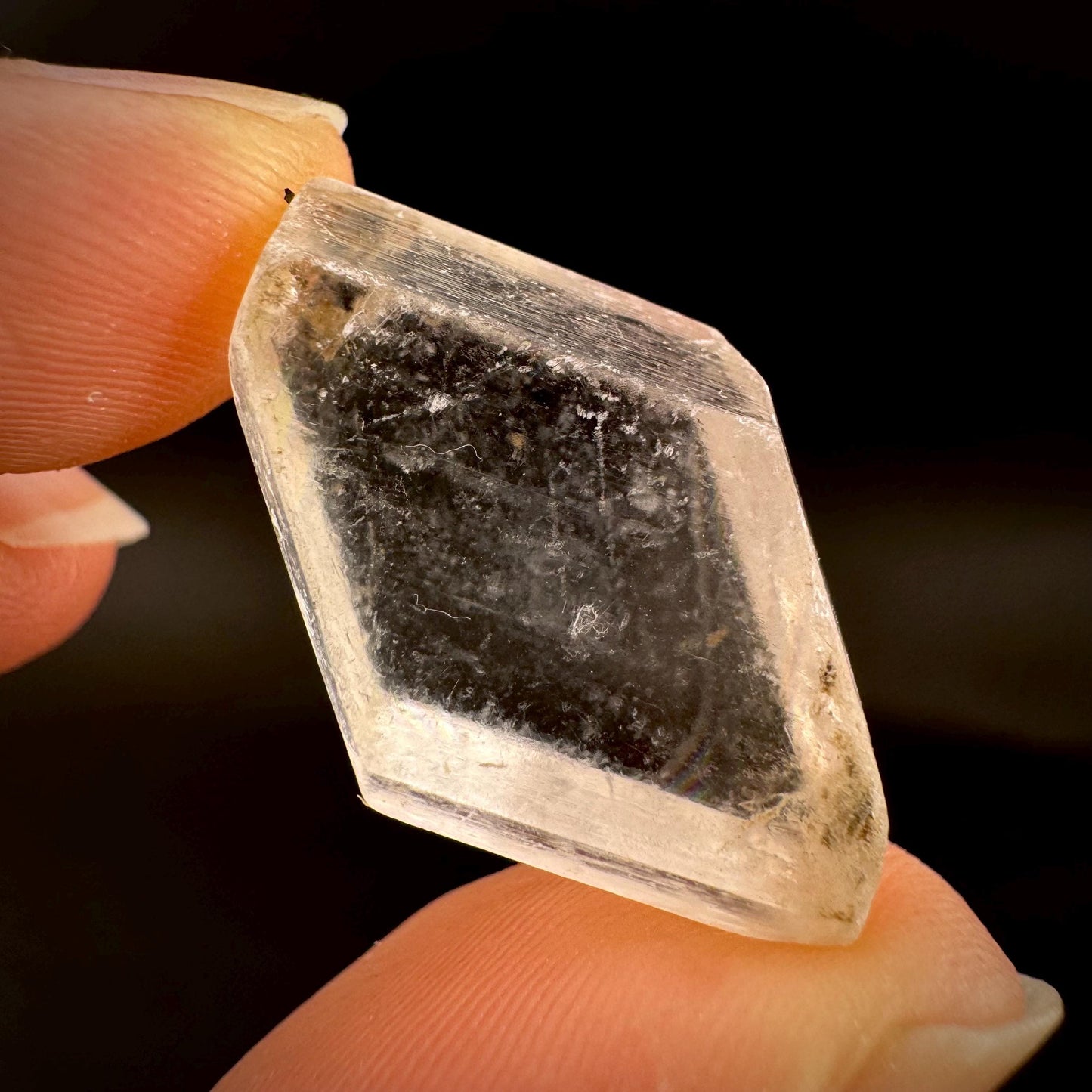 Hourglass Selenite | Phosphorescent UV Reactive Gypsum Crystal from Canada