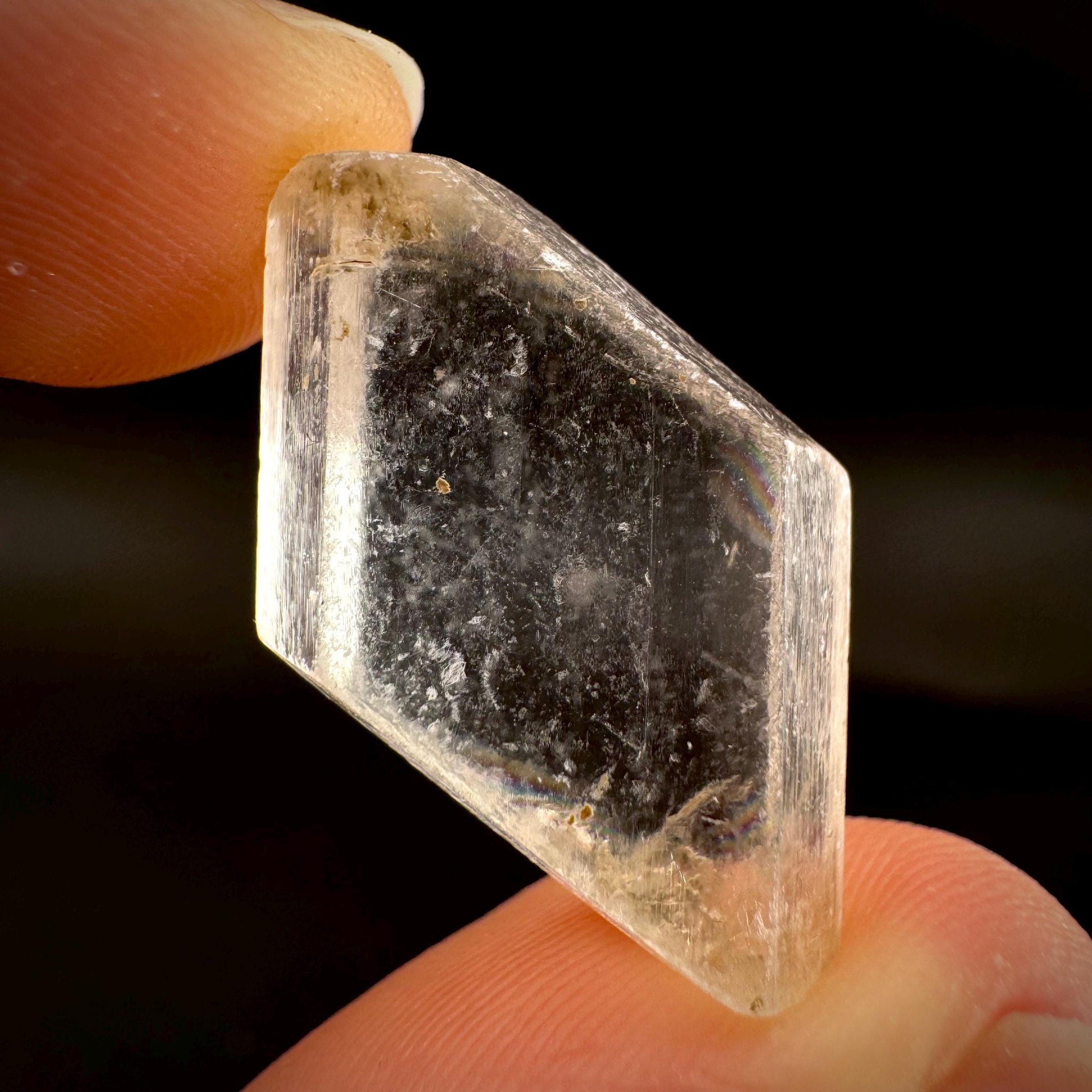 Hourglass Selenite | Phosphorescent UV Reactive Gypsum Crystal from Canada