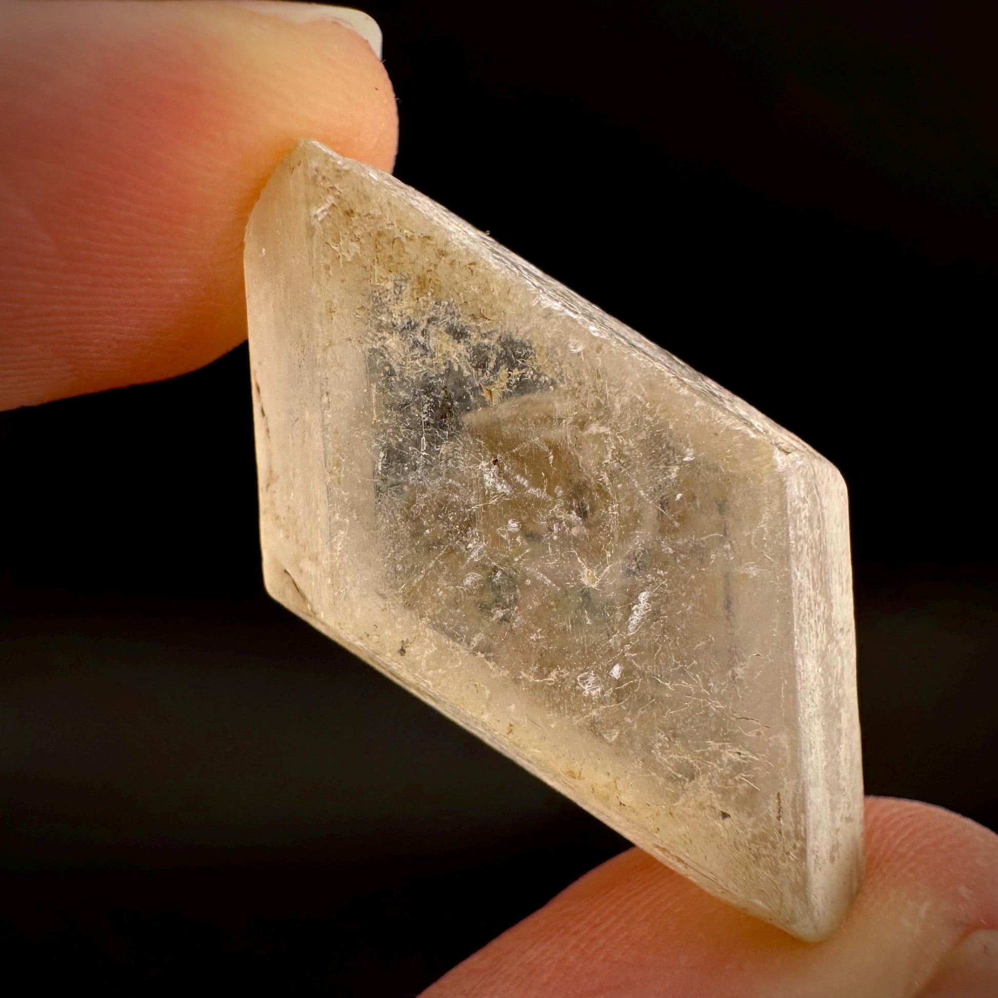 Hourglass Selenite | Phosphorescent UV Reactive Gypsum Crystal from Canada