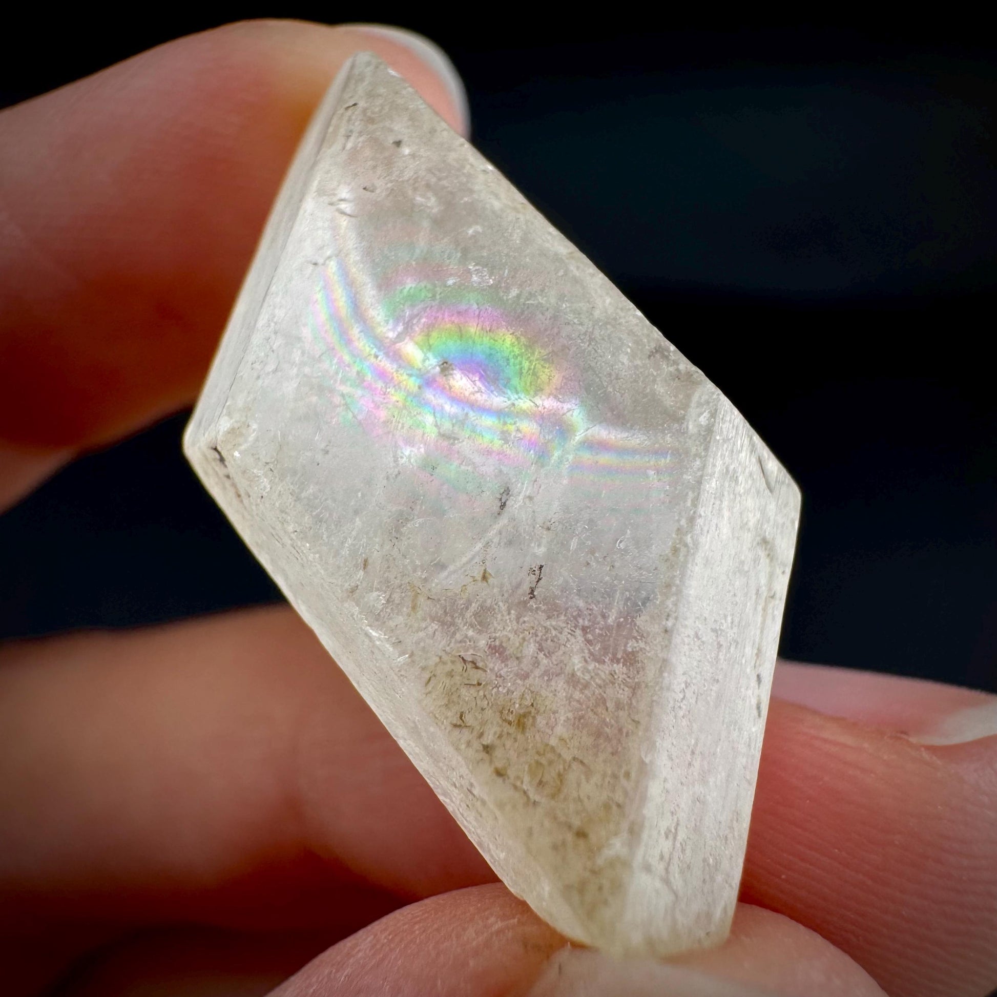 Hourglass Selenite | Phosphorescent UV Reactive Gypsum Crystal from Canada