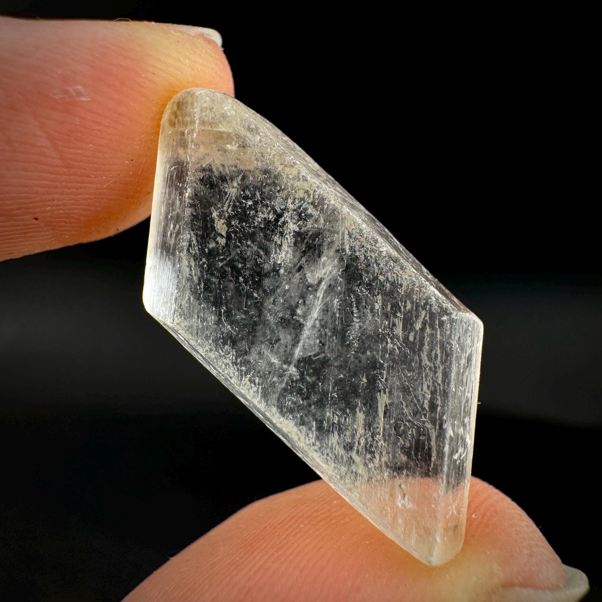 Hourglass Selenite | Phosphorescent UV Reactive Gypsum Crystal from Canada