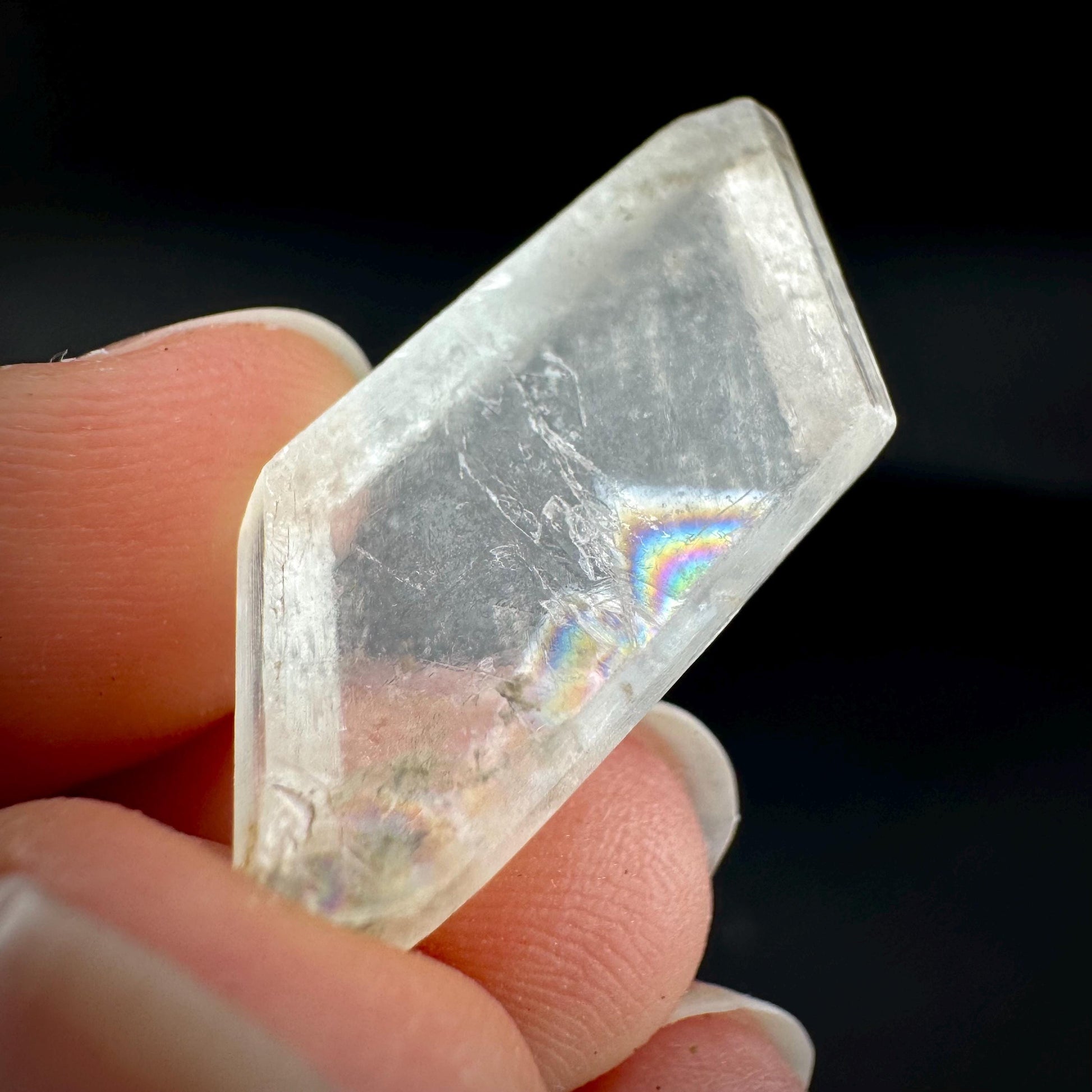 Hourglass Selenite | Phosphorescent UV Reactive Gypsum Crystal from Canada