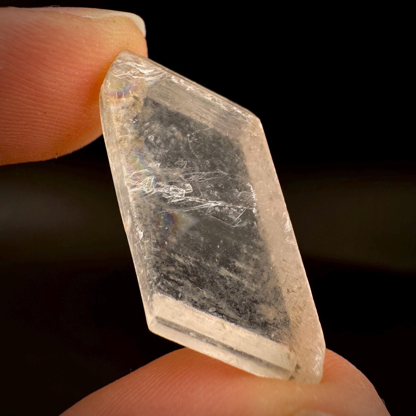 Hourglass Selenite | Phosphorescent UV Reactive Gypsum Crystal from Canada