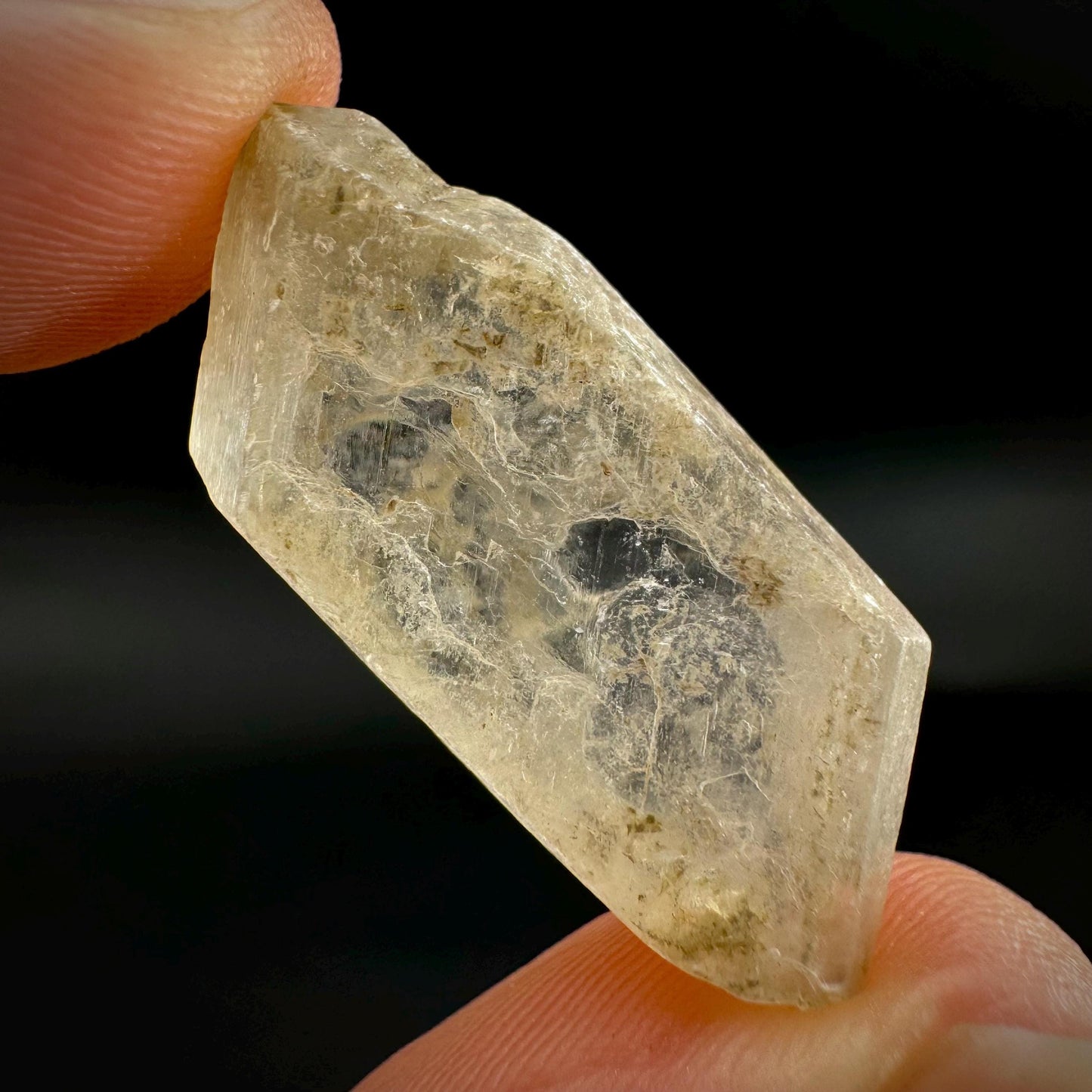 Hourglass Selenite | Phosphorescent UV Reactive Gypsum Crystal from Canada