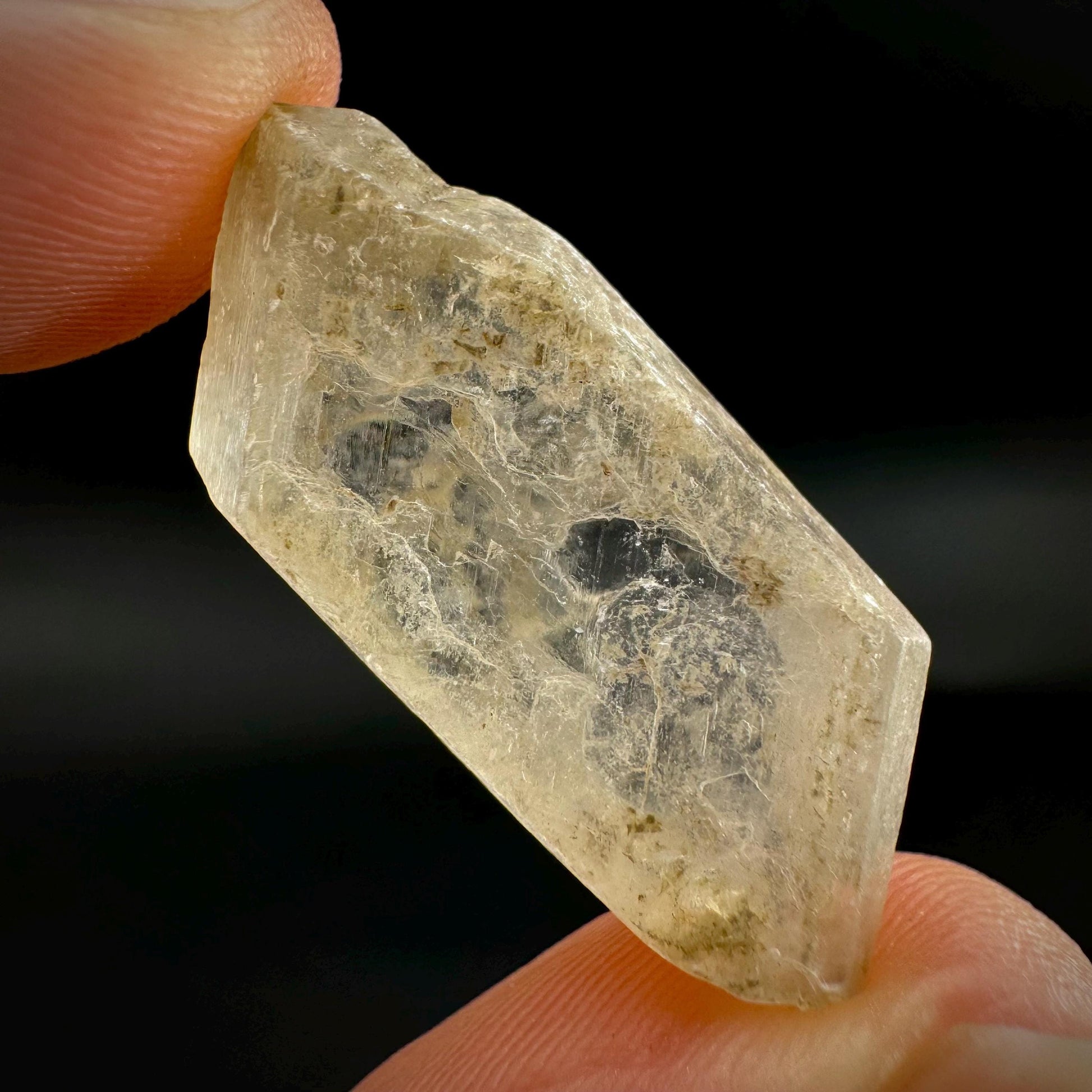 Hourglass Selenite | Phosphorescent UV Reactive Gypsum Crystal from Canada